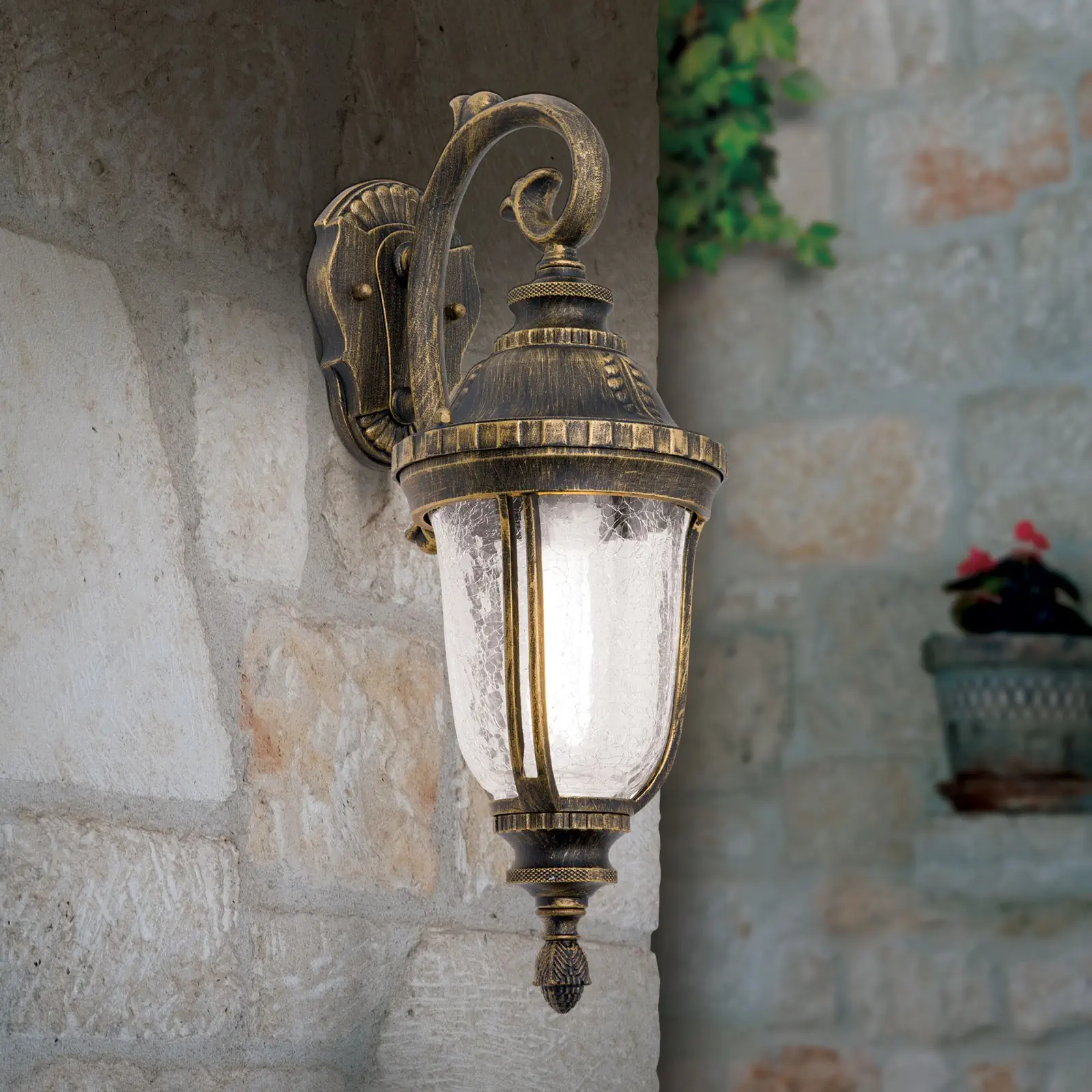 Spoljašnja zidna lampa AUGUST, antik završna obrada, usmerena nadole - 1