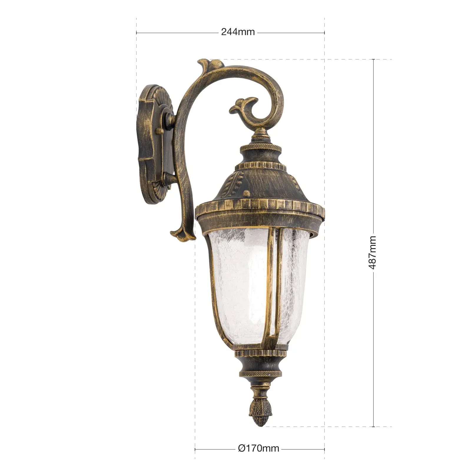 Spoljašnja zidna lampa AUGUST, antik završna obrada, usmerena nadole - 7