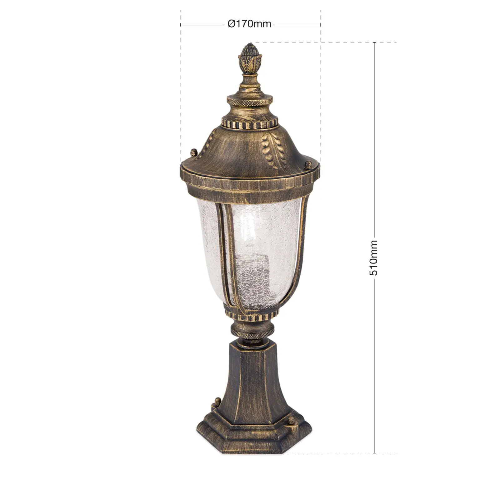 Spoljašnja podna lampa AUGUST, patina, H51 cm - 7