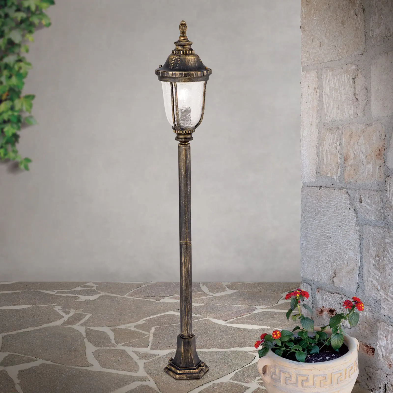 Spoljašnja stazna lampa AUGUST, patina, H112 cm - 2