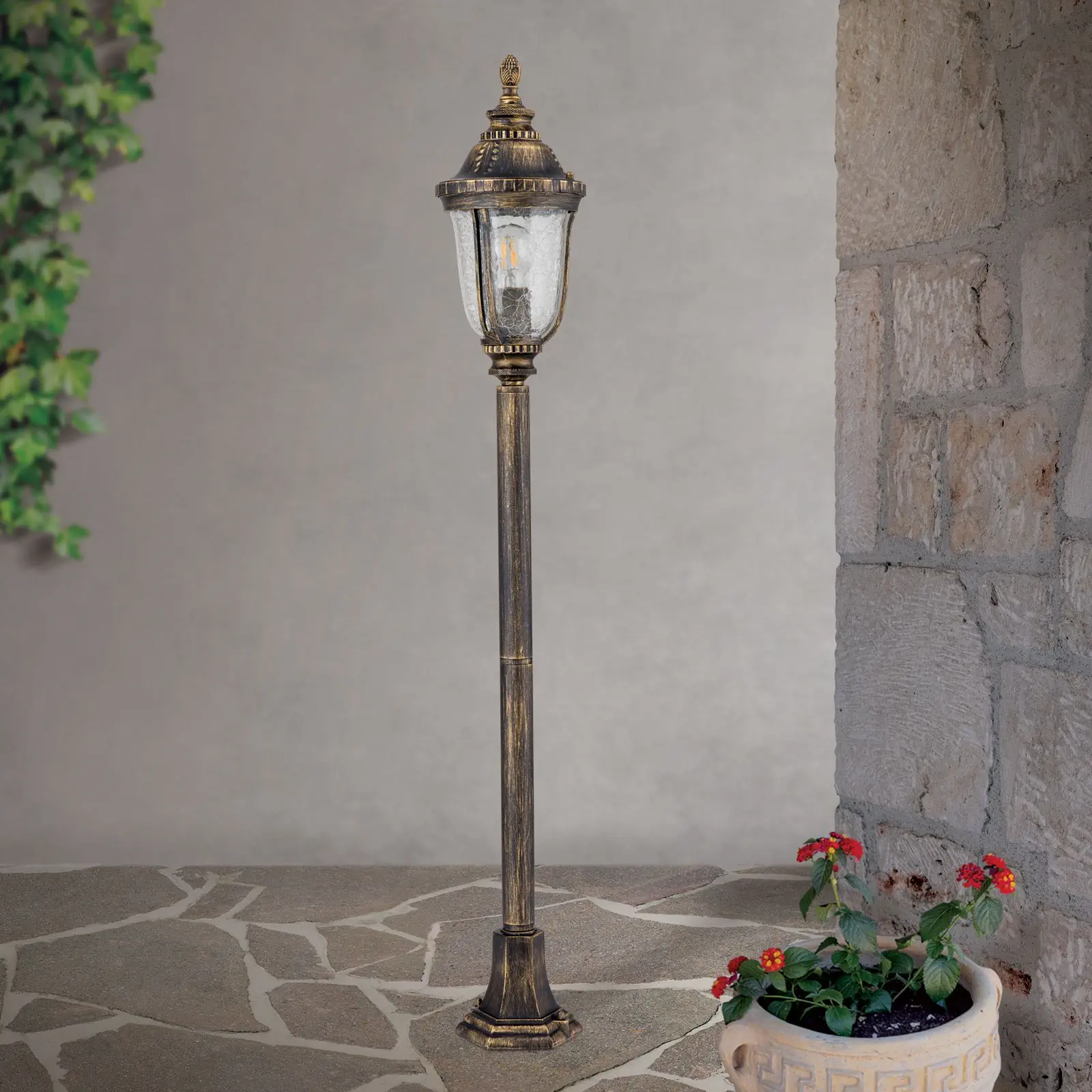 Spoljašnja stazna lampa AUGUST, patina, H112 cm - 3