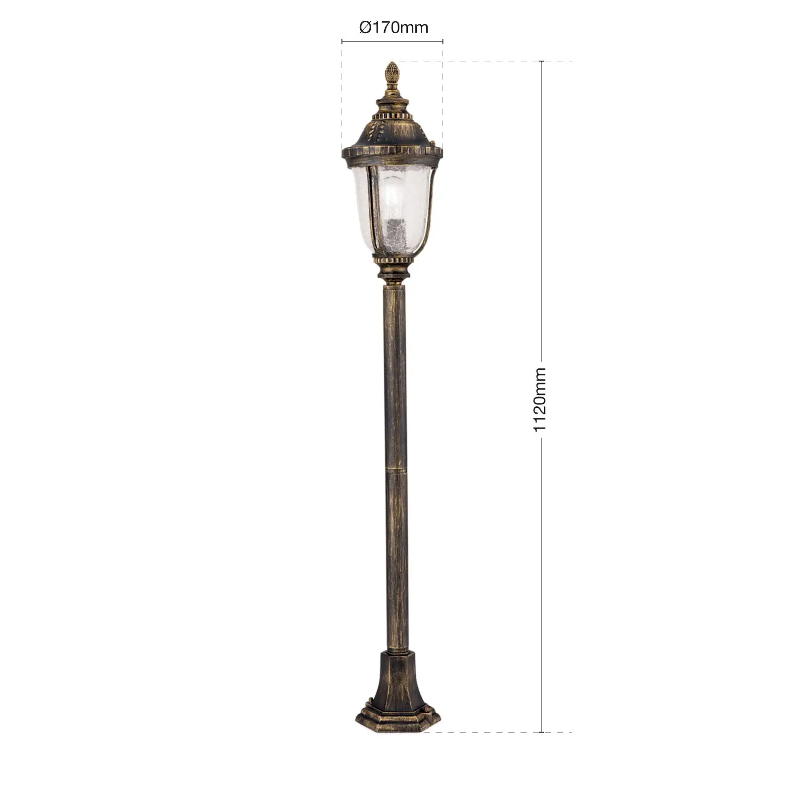 Spoljašnja stazna lampa AUGUST, patina, H112 cm - 7