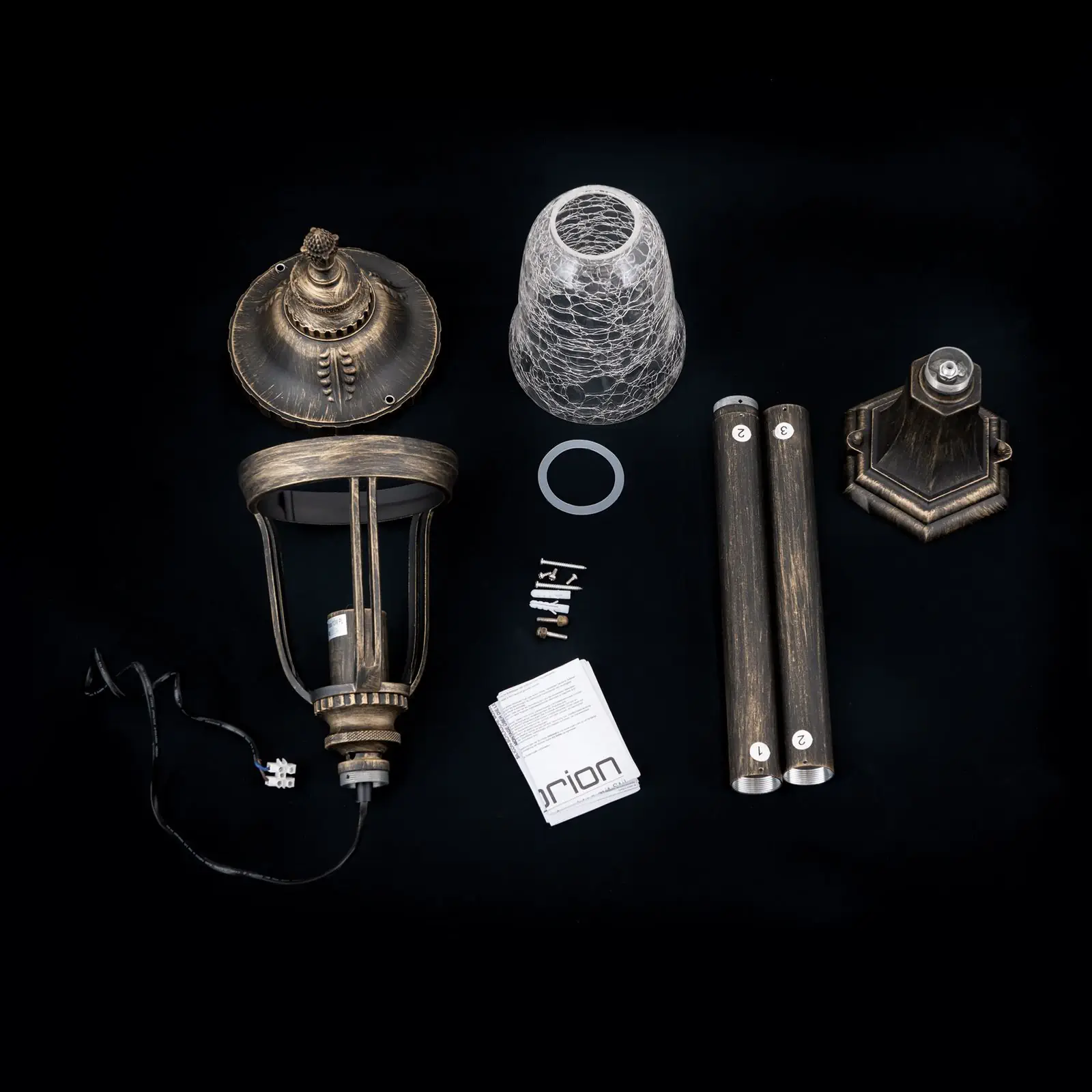 Spoljašnja stazna lampa AUGUST, patina, H112 cm - 8