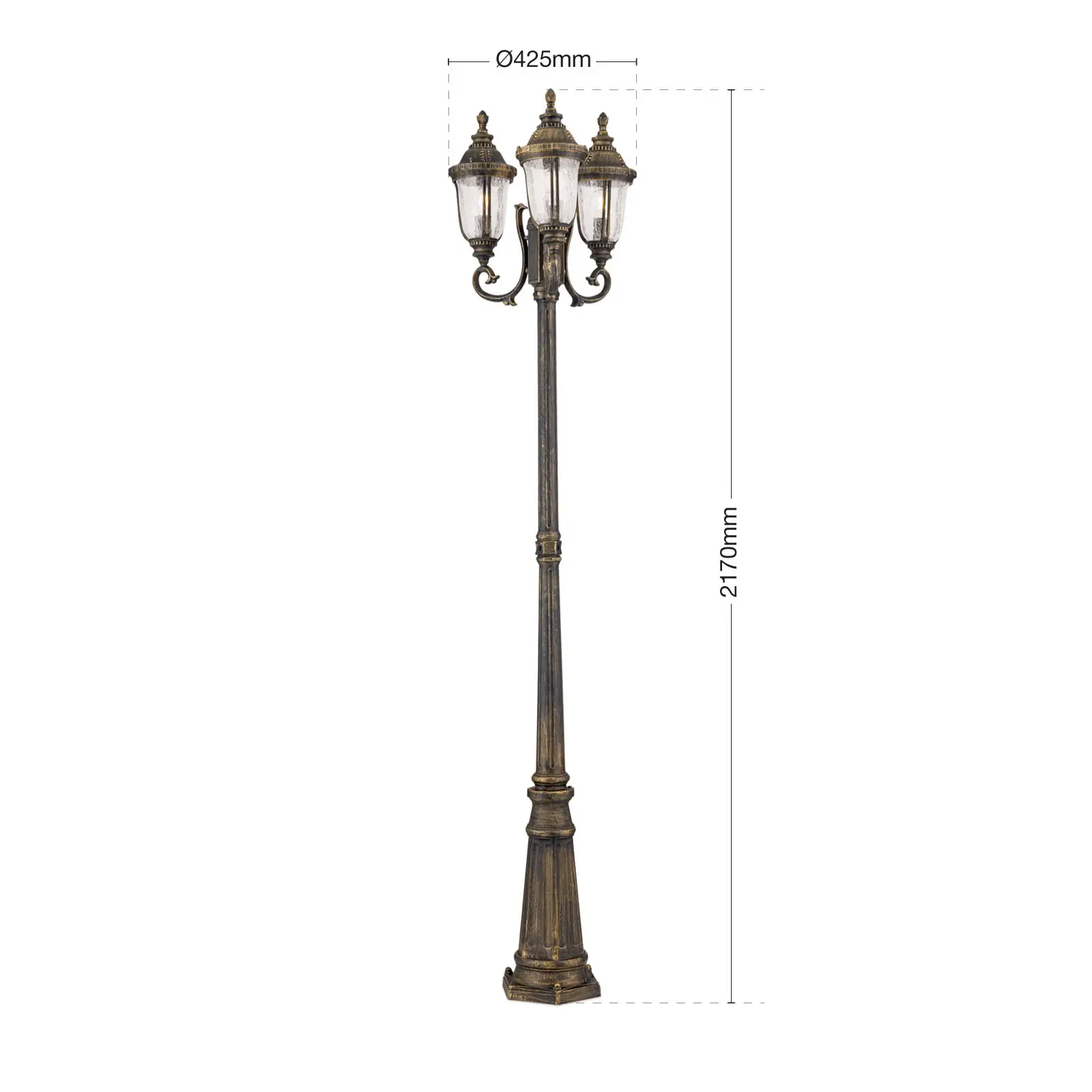 Spoljna lampa AUGUST, patina, H112cm - 7