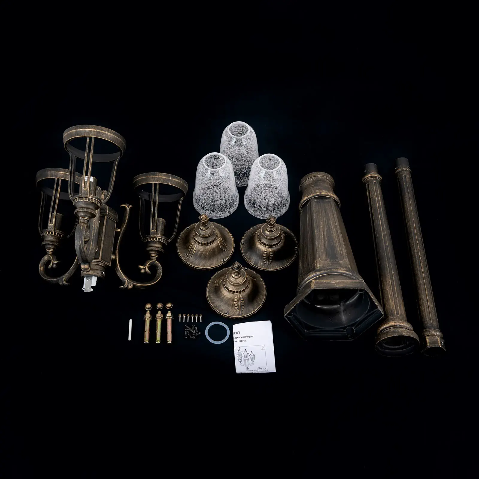 Spoljna lampa AUGUST, patina, H112cm - 8