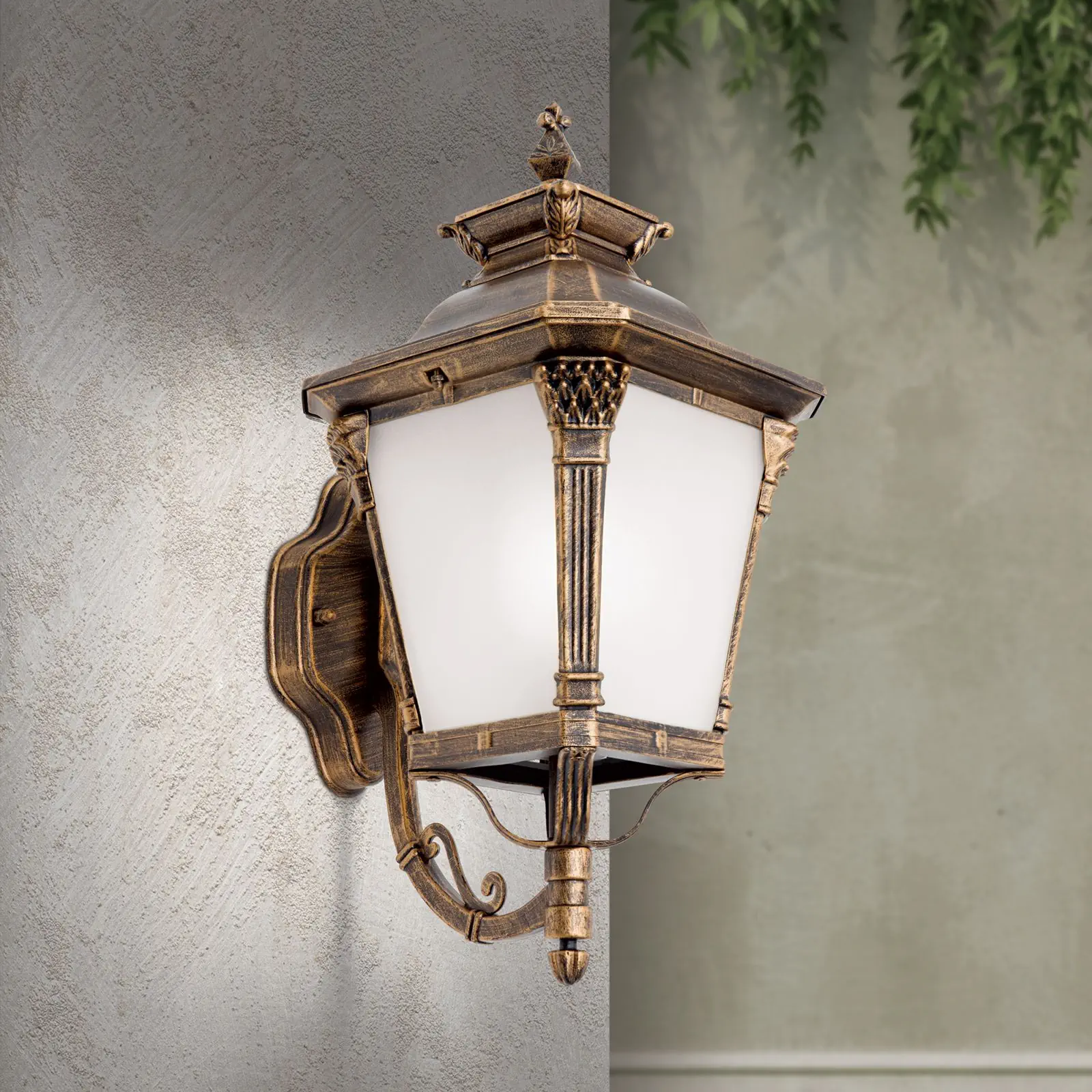 Spoljašnja zidna lampa AIKO, patina, usmerena nagore - 2