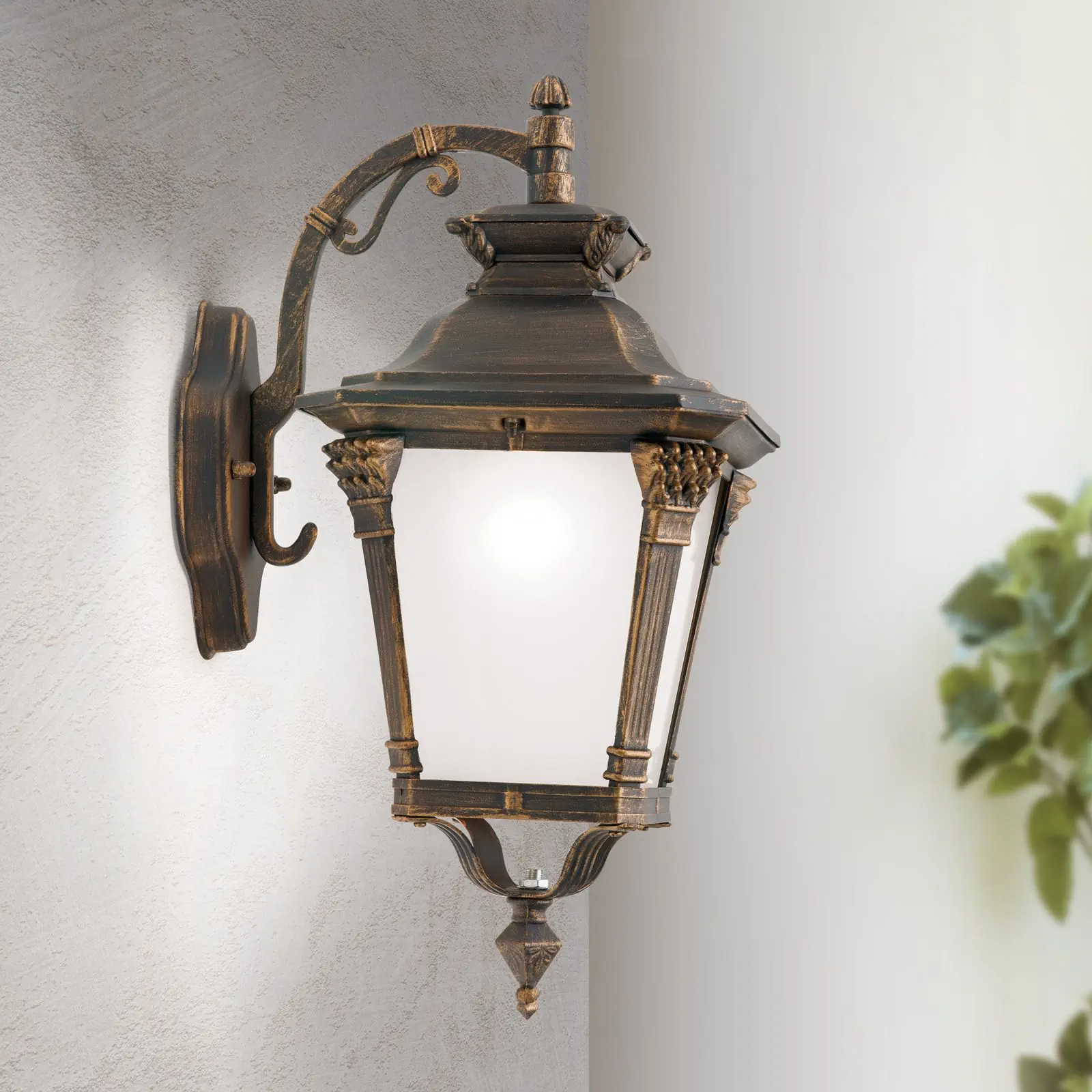 Spoljašnja zidna lampa AIKO, patina, usmerena nadole - 2