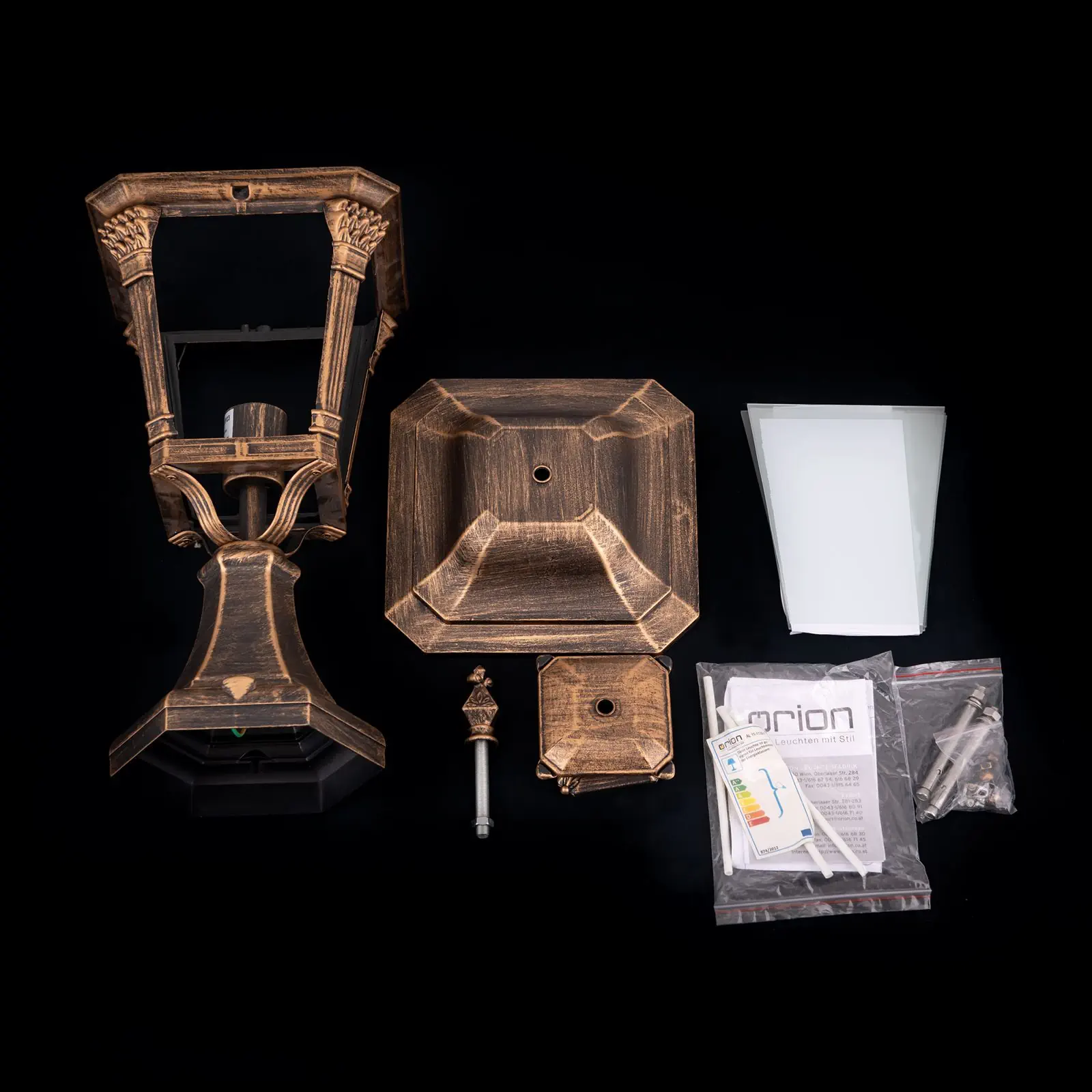 Spoljašnja podna lampa AIKO, patina, H57 cm - 8