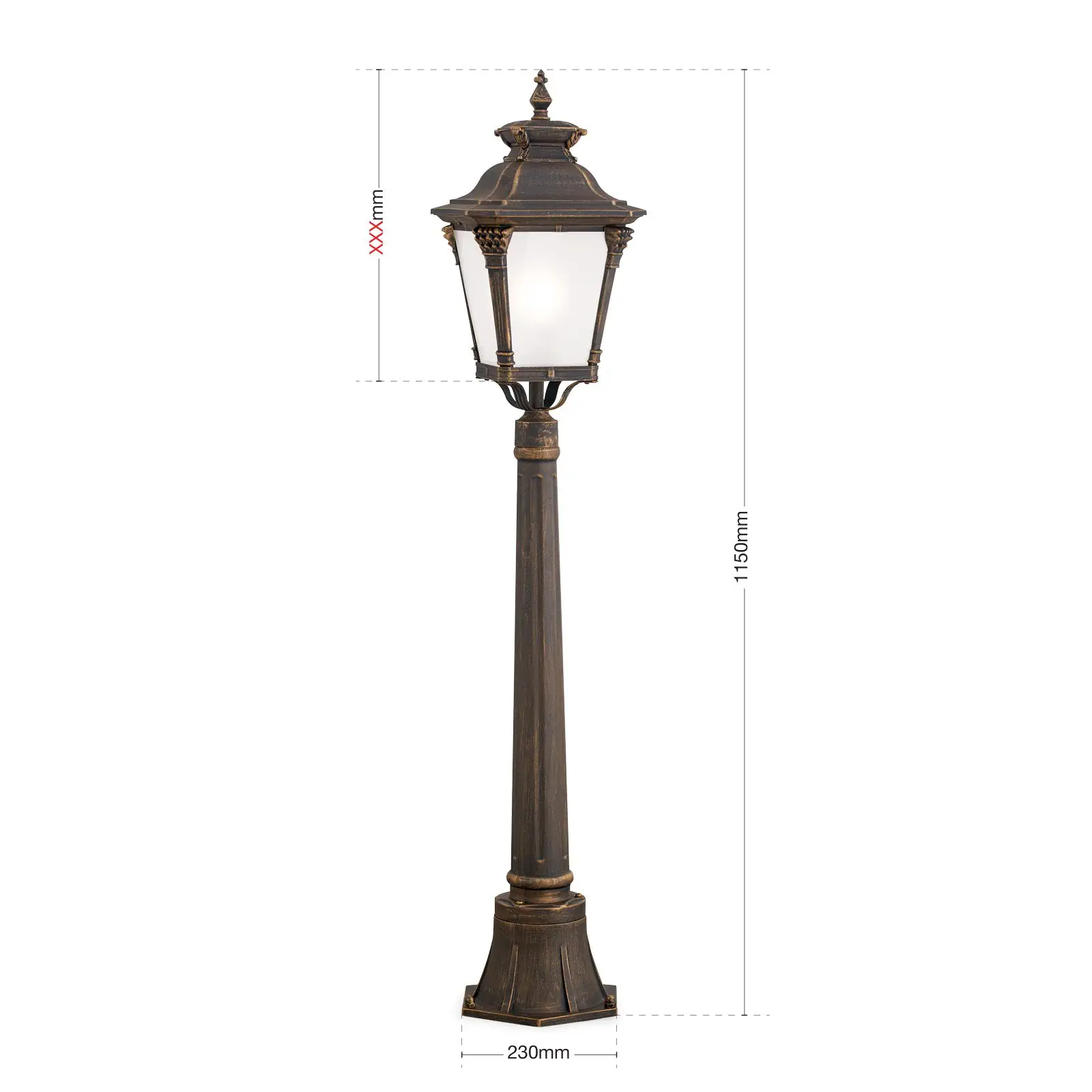 Spoljašnja lampa AIKO, patina, H115 cm - 7