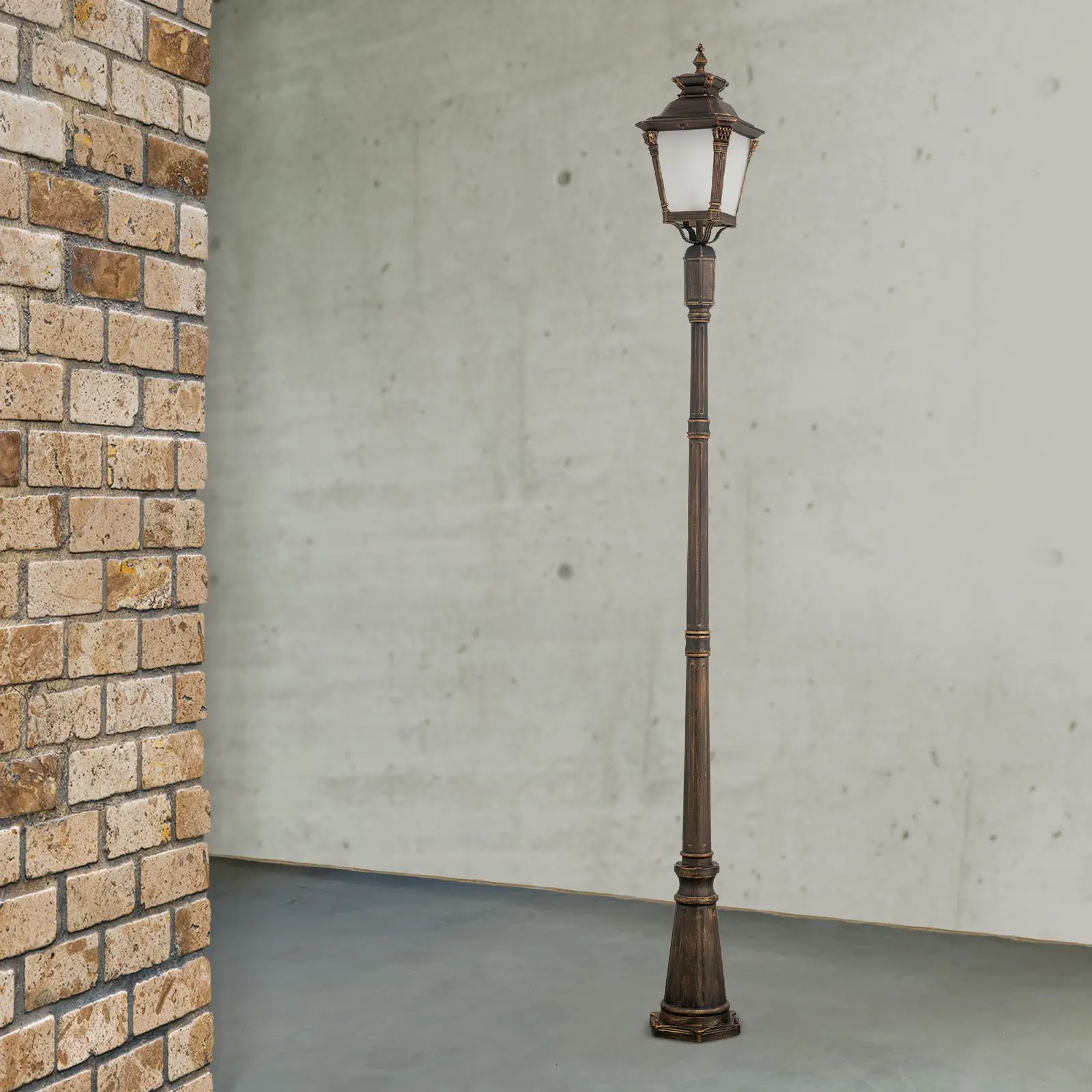 Spoljašnja stubna lampa AIKO, patina, H240 cm - 3
