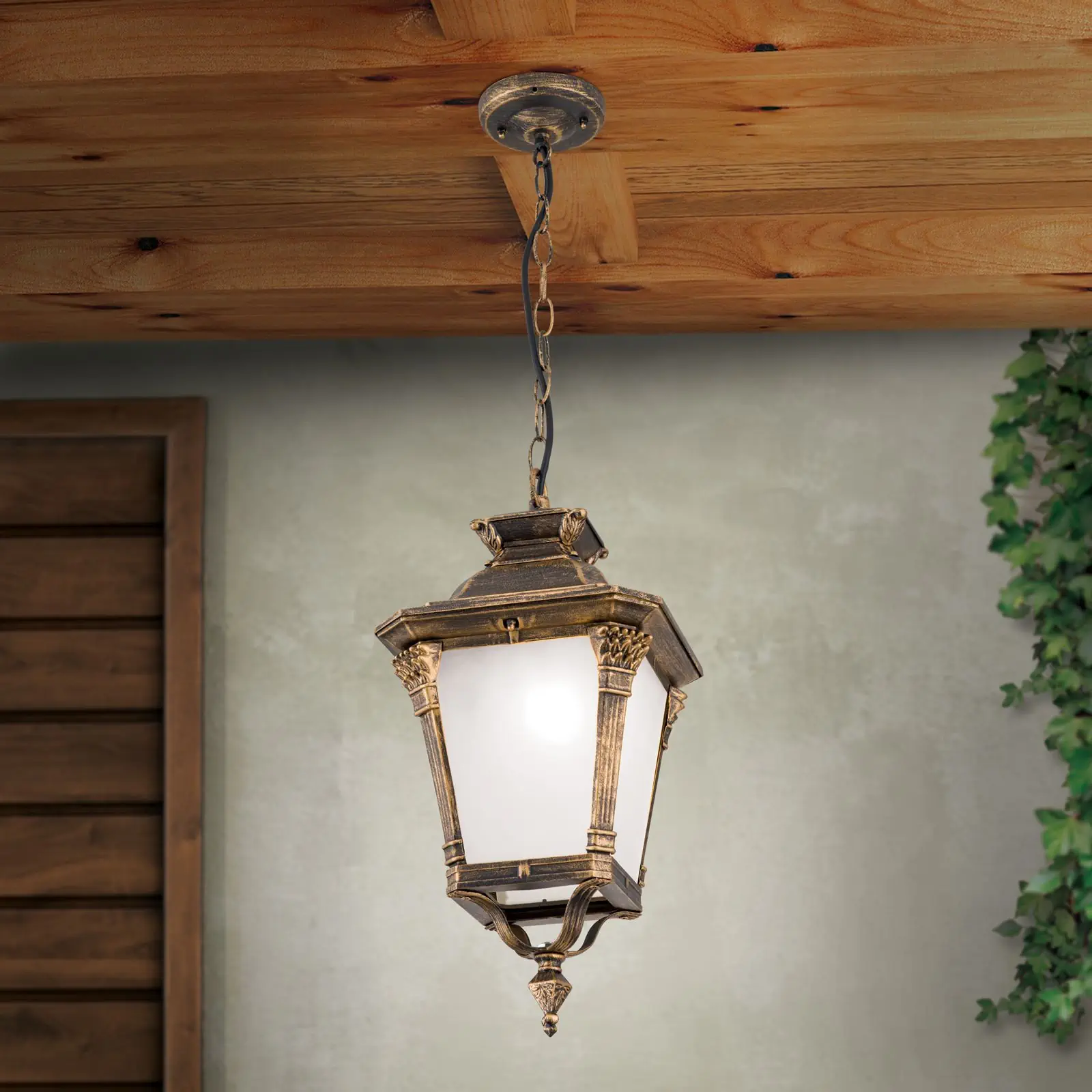 Spoljašnja viseća lampa AIKO, patina - 2