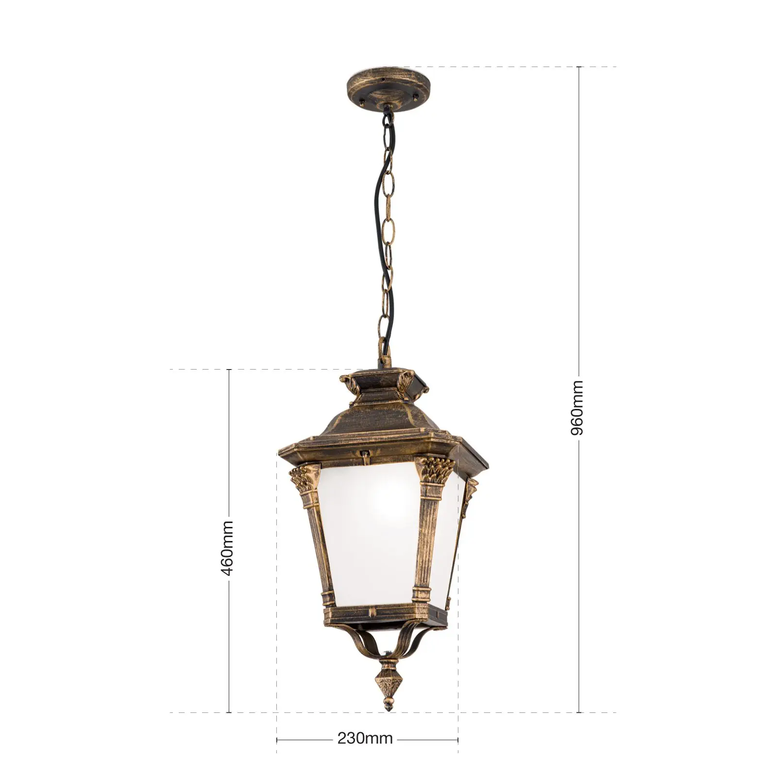 Spoljašnja viseća lampa AIKO, patina - 7