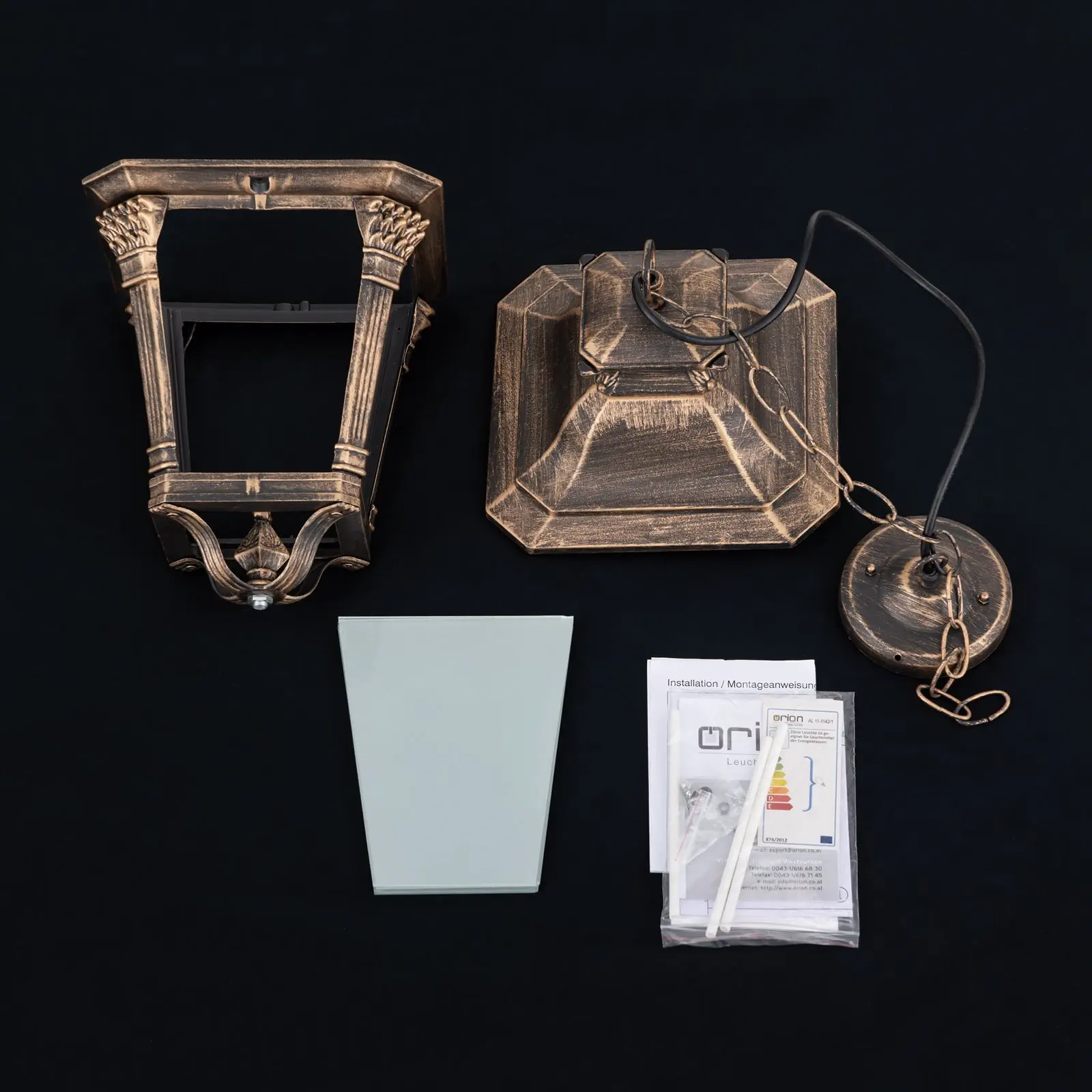 Spoljašnja viseća lampa AIKO, patina - 8