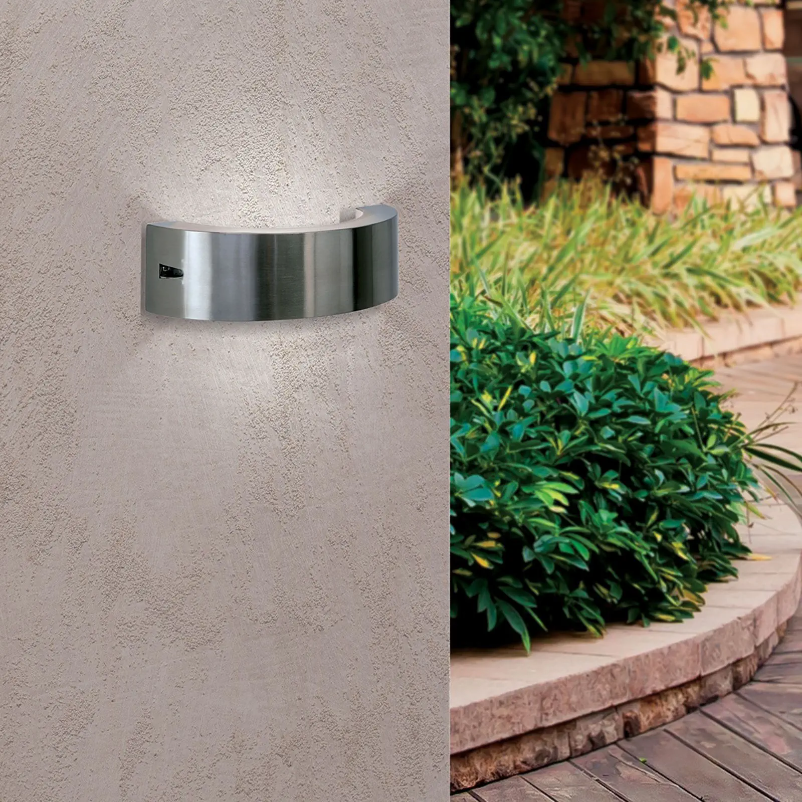 LED spoljašnja lampa KARAS, nerđajući čelik, okrugla - 1