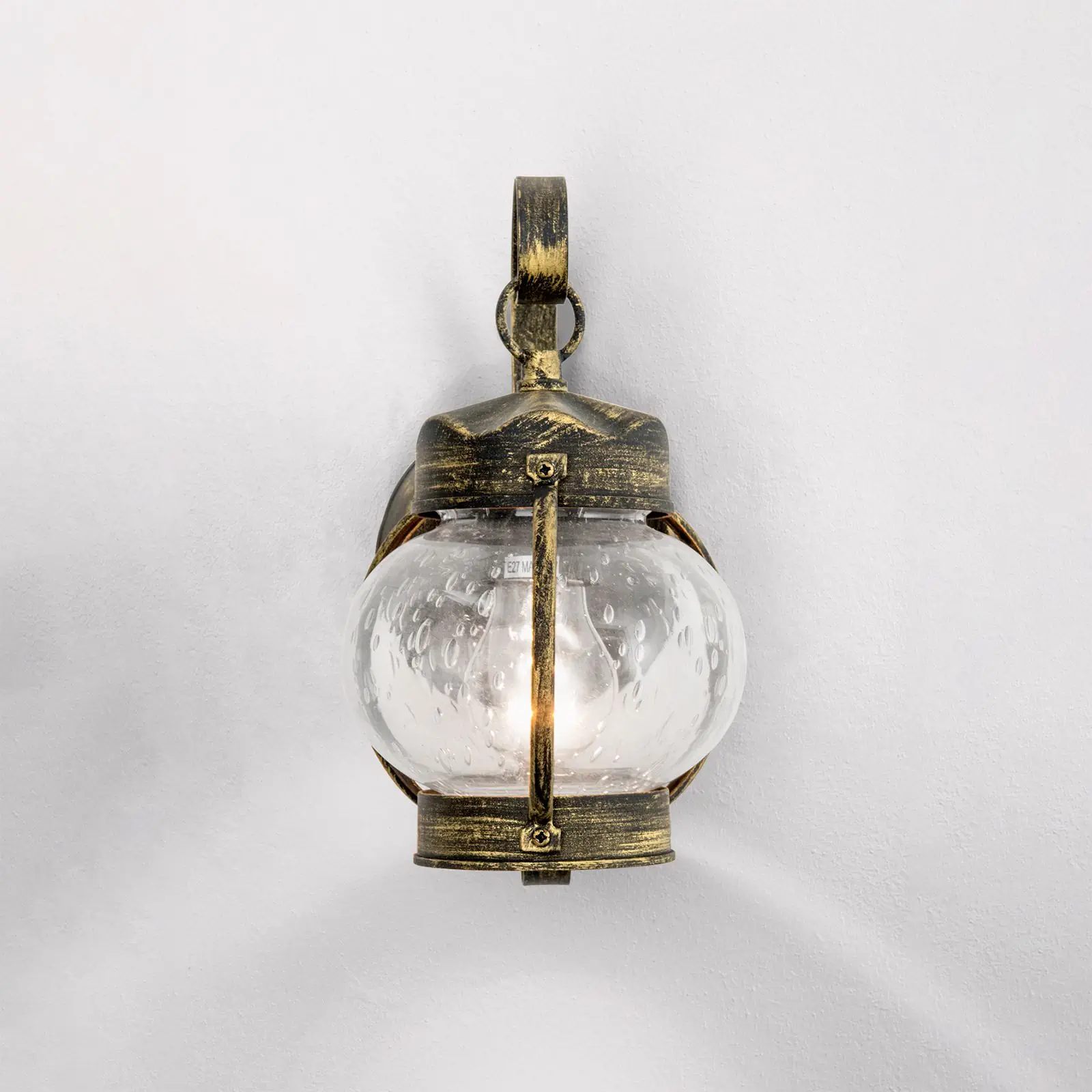 Spoljašnja zidna lampa TAVERNA, crno-zlatna, okrugla - 5