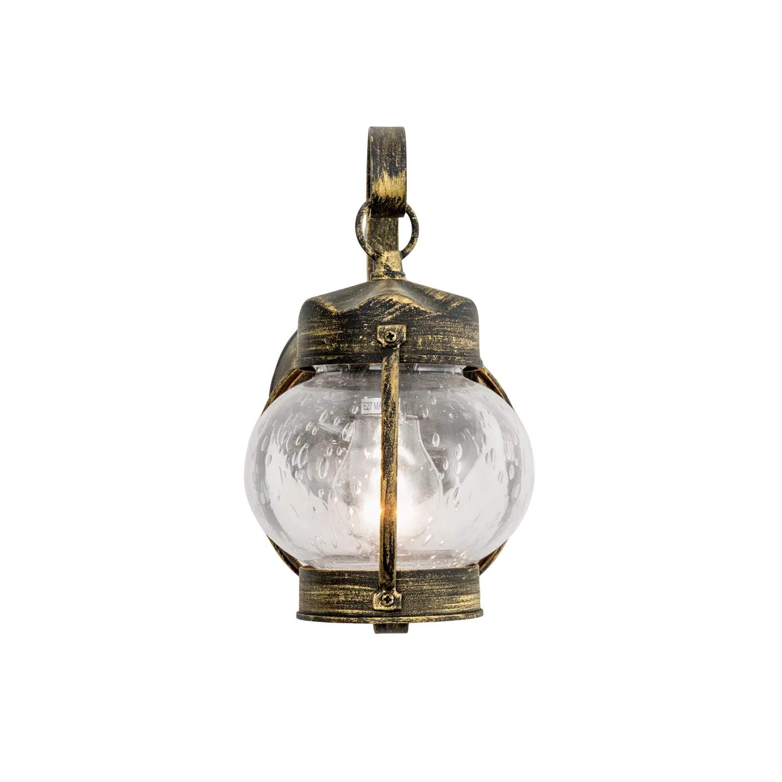 Spoljašnja zidna lampa TAVERNA, crno-zlatna, okrugla - 8