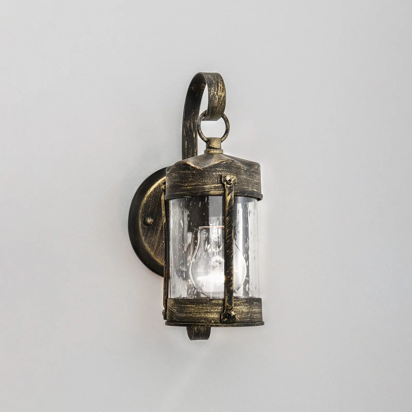 Spoljašnja zidna lampa TAVERNA, crno-zlatna, izdužena - 5