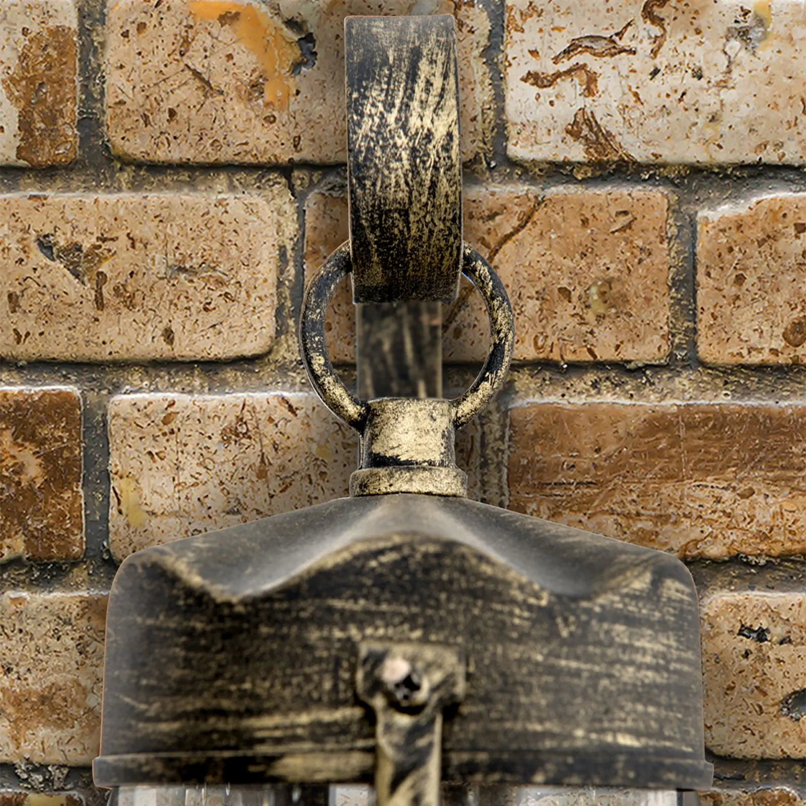 Spoljašnja zidna lampa TAVERNA, crno-zlatna, izdužena - 6