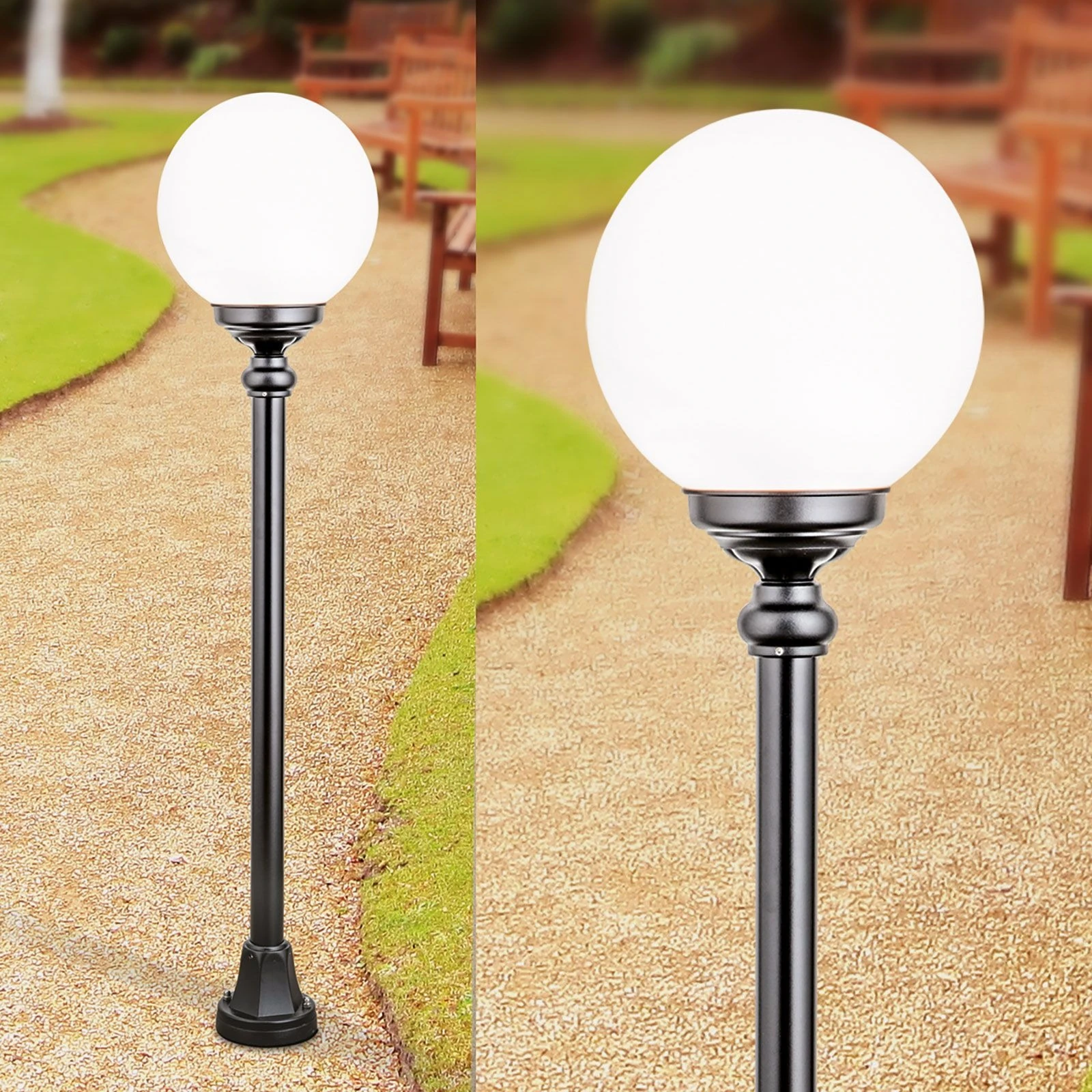 Spoljašnja stazna lampa REIKA, crna, H110cm - 2