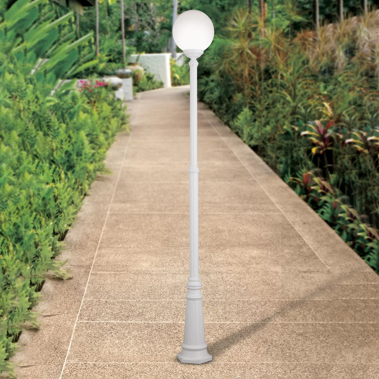 Spoljašnja stubna lampa REIKA, bela, H250 cm - 2