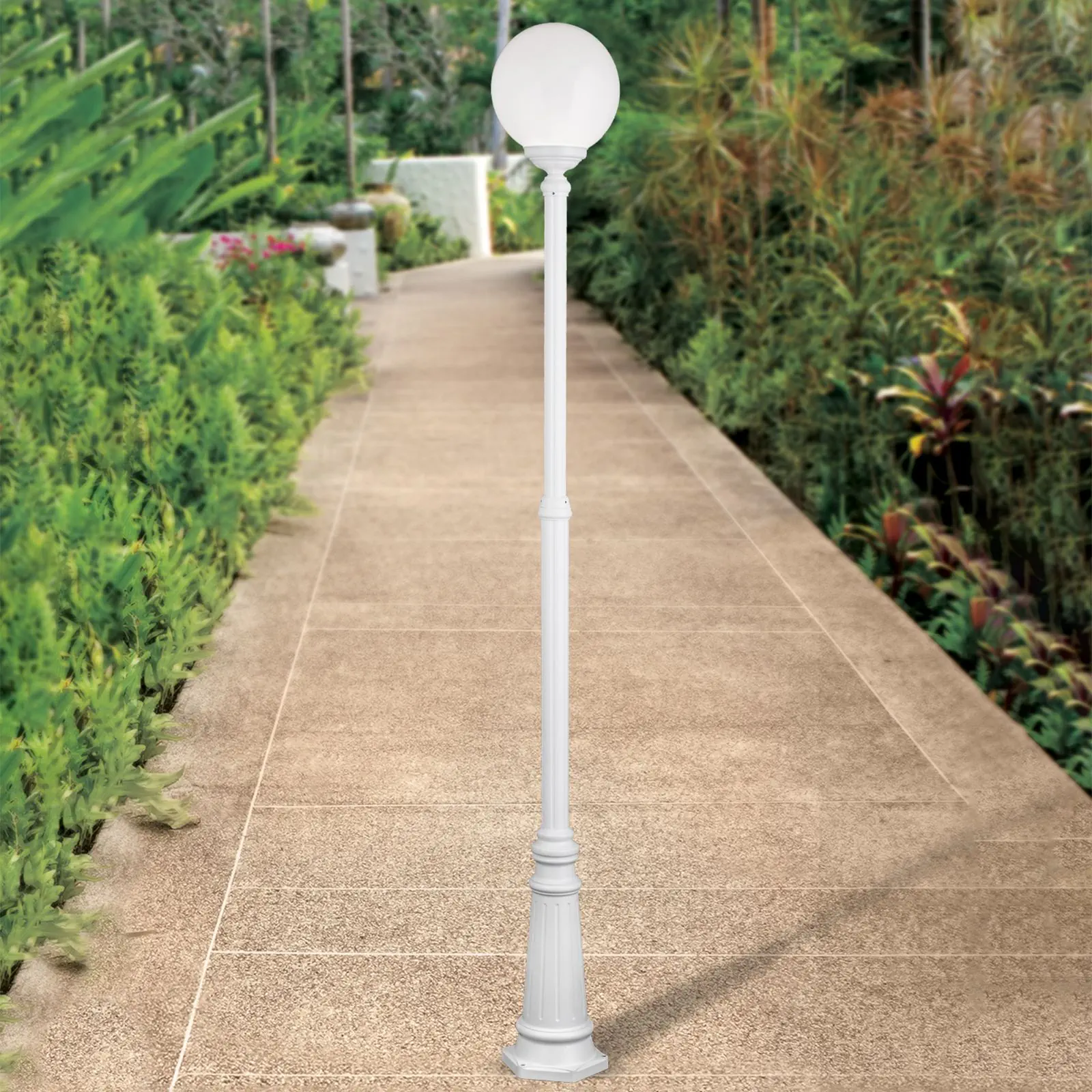 Spoljašnja stubna lampa REIKA, bela, H250 cm - 3