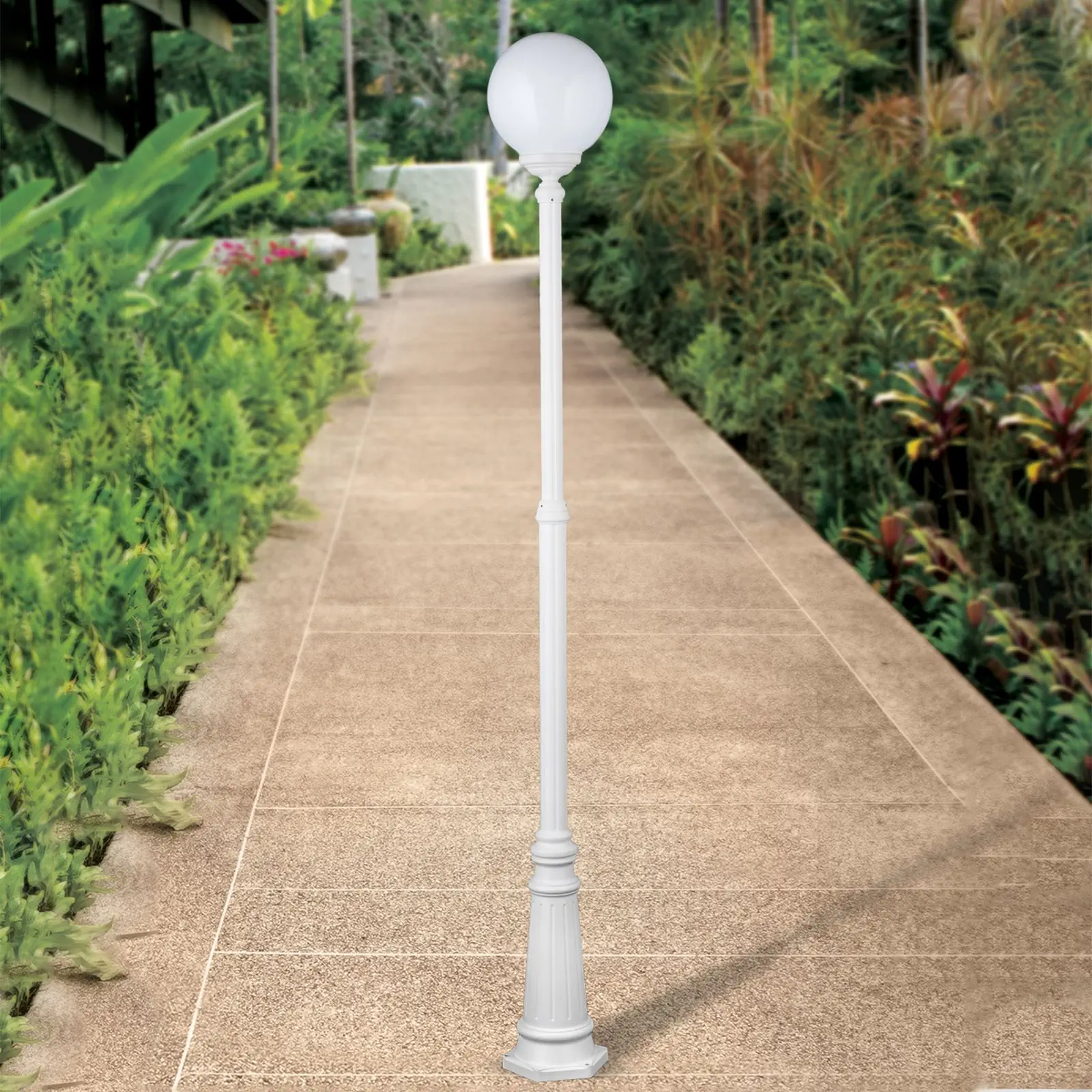 Spoljašnja stubna lampa REIKA, bela, H250 cm - 4