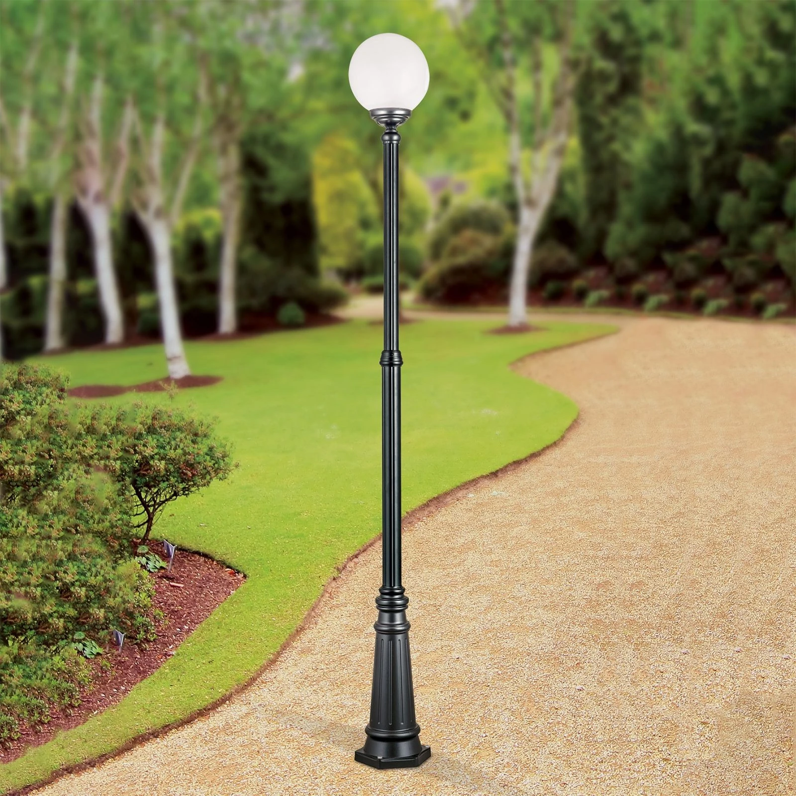 Spoljašnja stubna lampa REIKA, crna, H250cm - 2