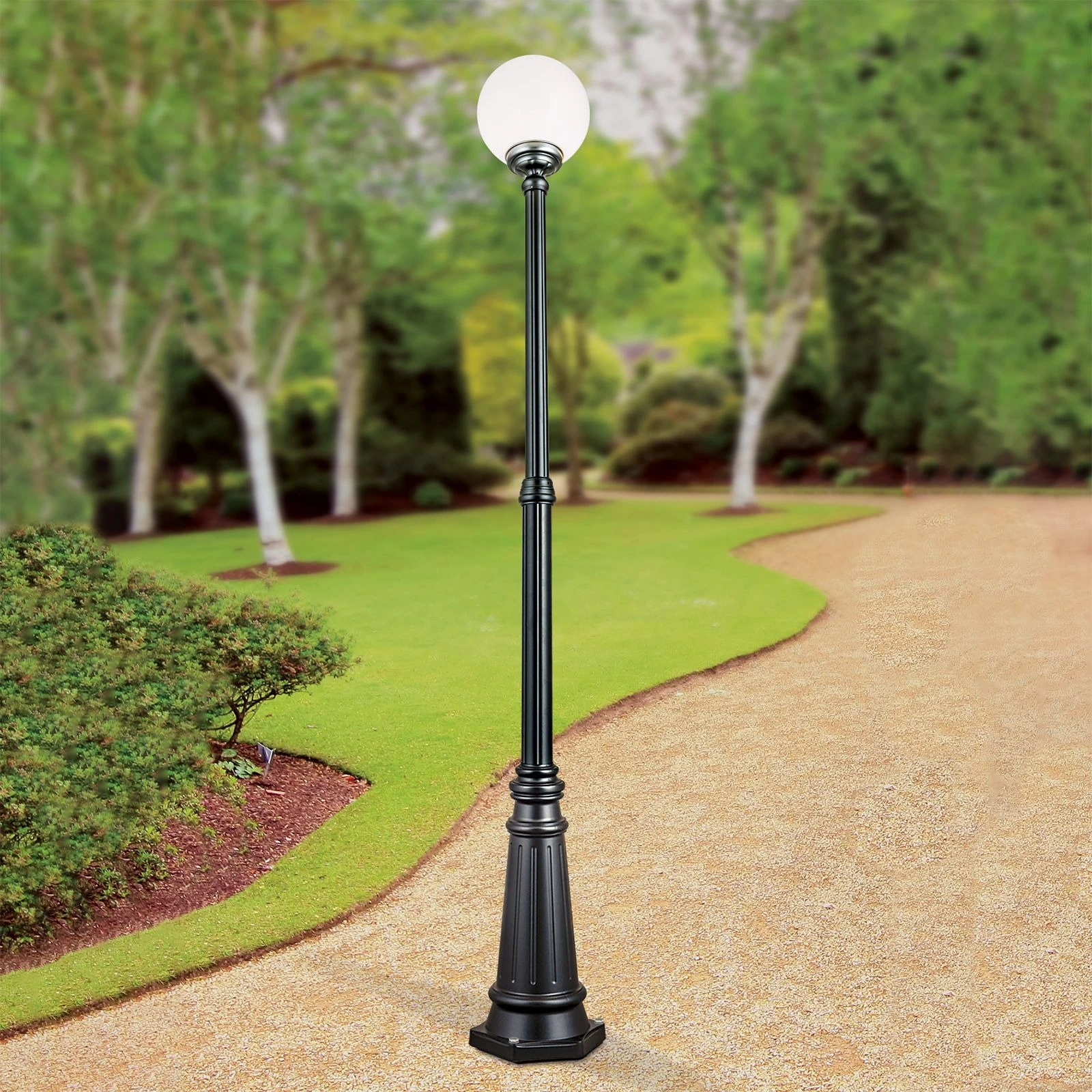 Spoljašnja stubna lampa REIKA, crna, H250cm - 3