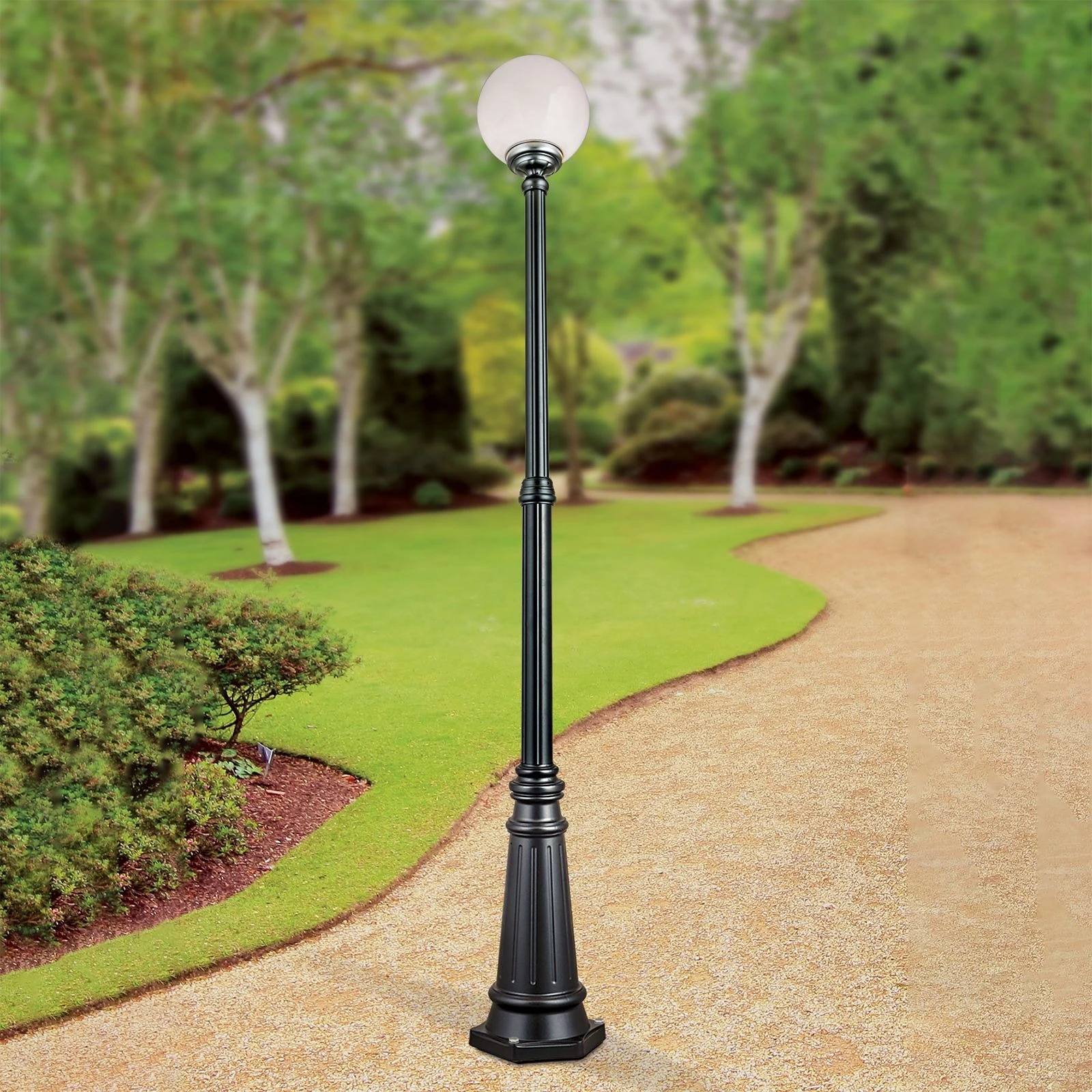 Spoljašnja stubna lampa REIKA, crna, H250cm - 4