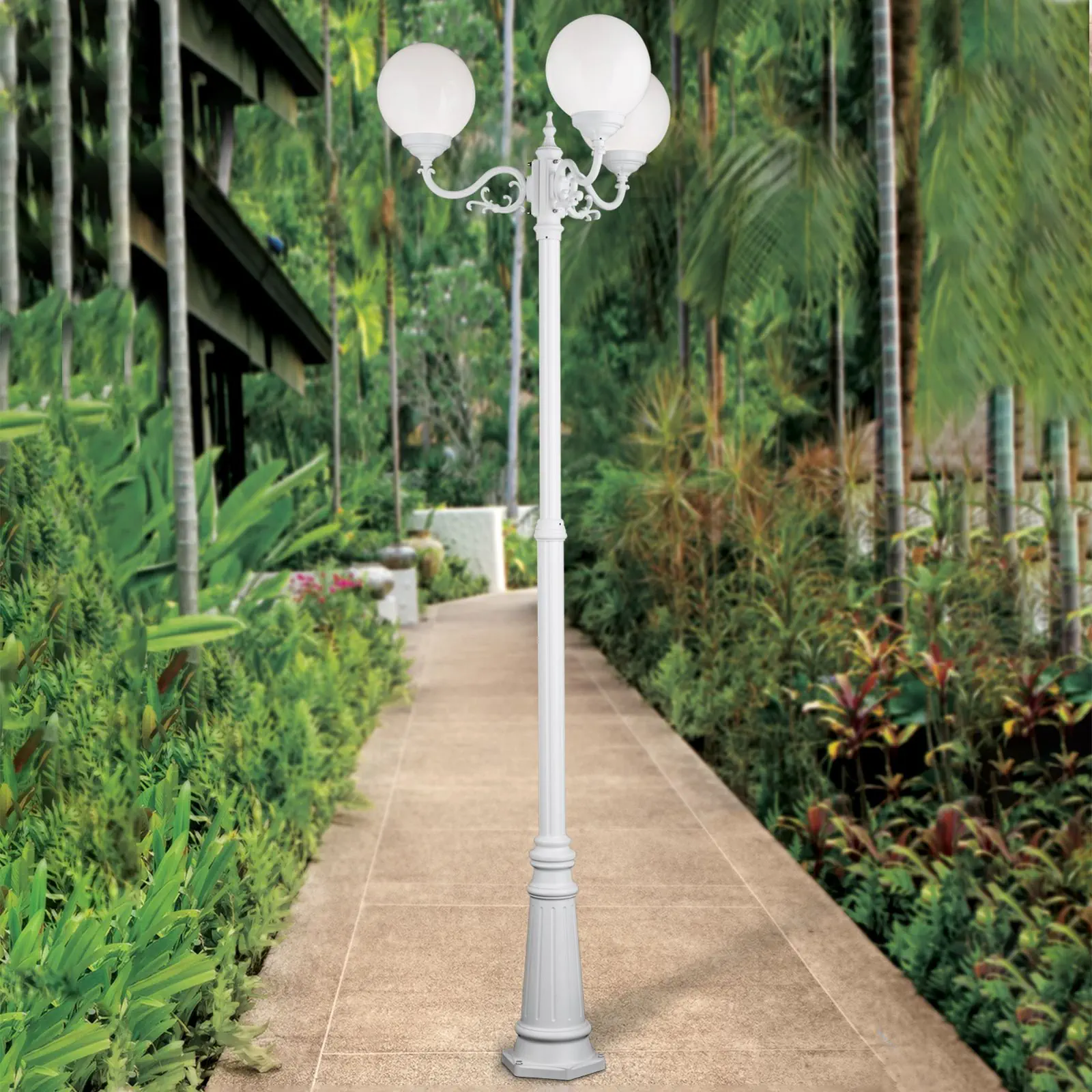 Spoljašnja stubna lampa REIKA, bela, H256 cm - 3