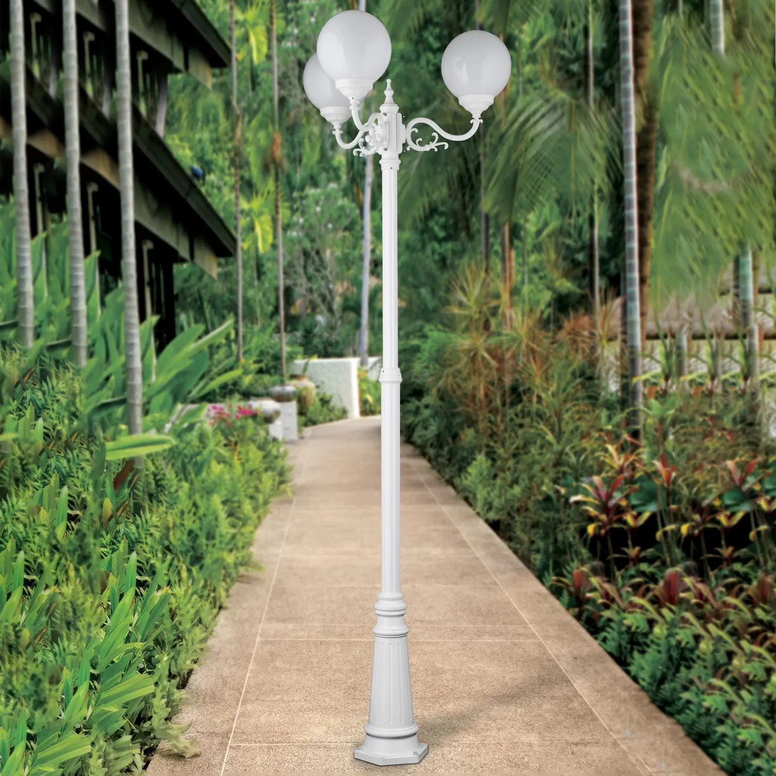 Spoljašnja stubna lampa REIKA, bela, H256 cm - 4