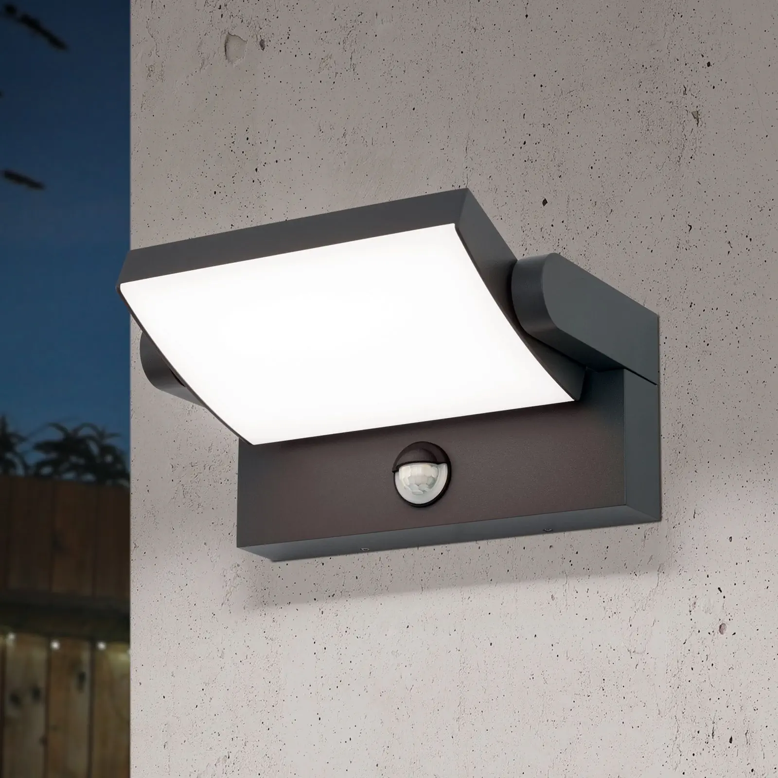 LED spoljašnja lampa GINGER, antracit / senzor