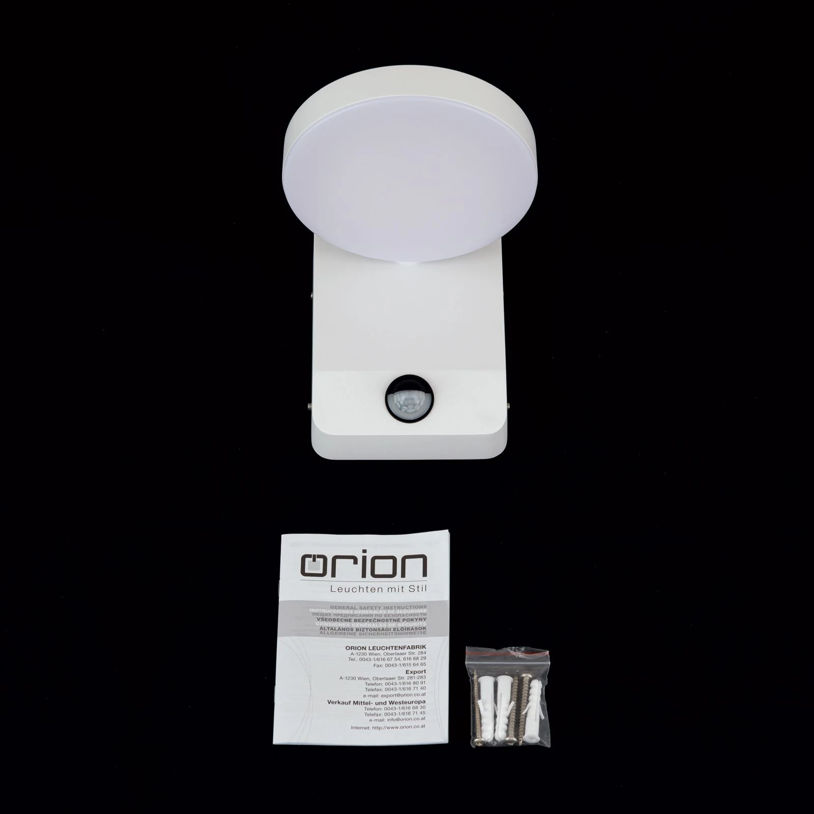 LED spoljašnja lampa HENDRYK sa senzorom pokreta, bela - 8