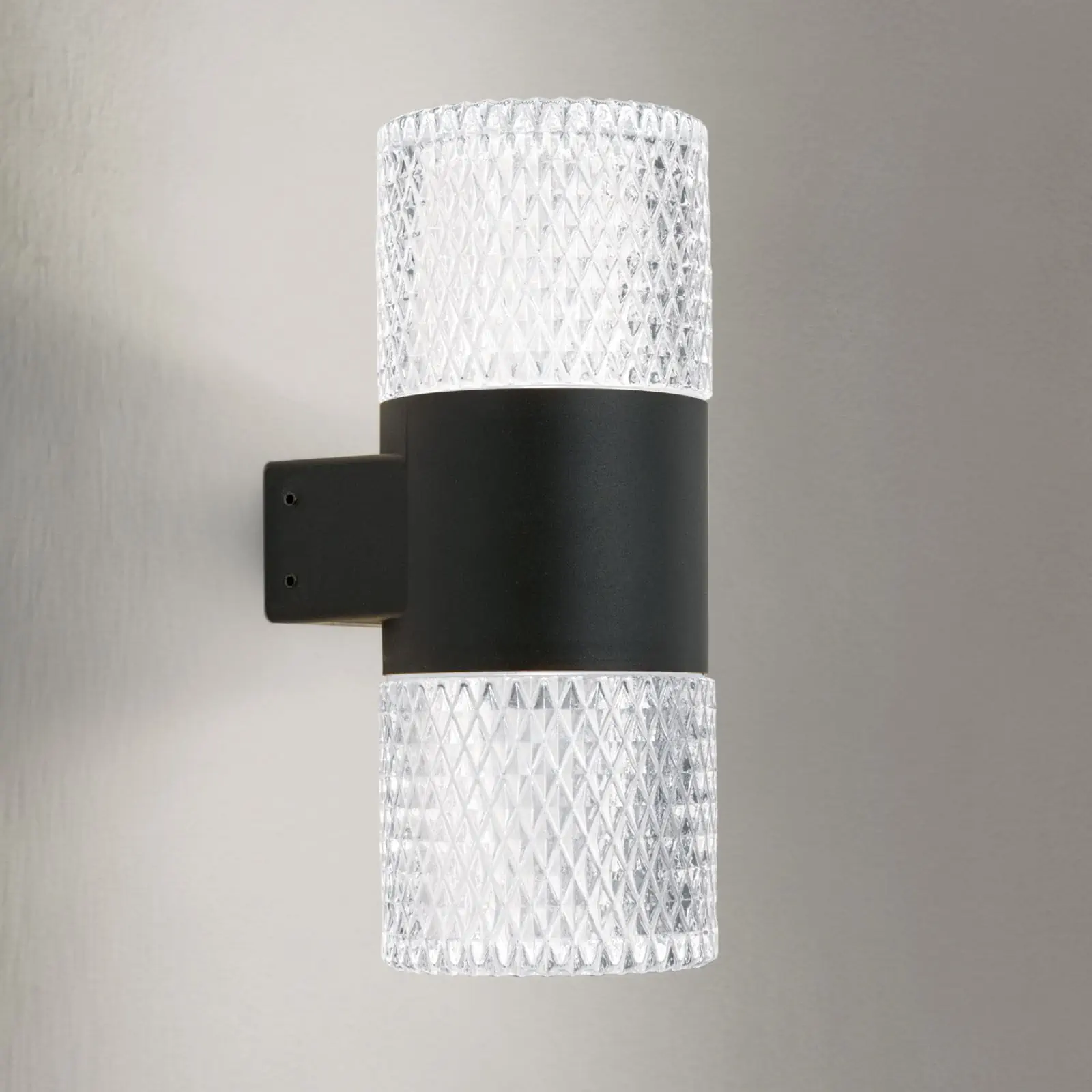 LED spoljašnja zidna lampa ANTREX, 2-izvora svetla, crna