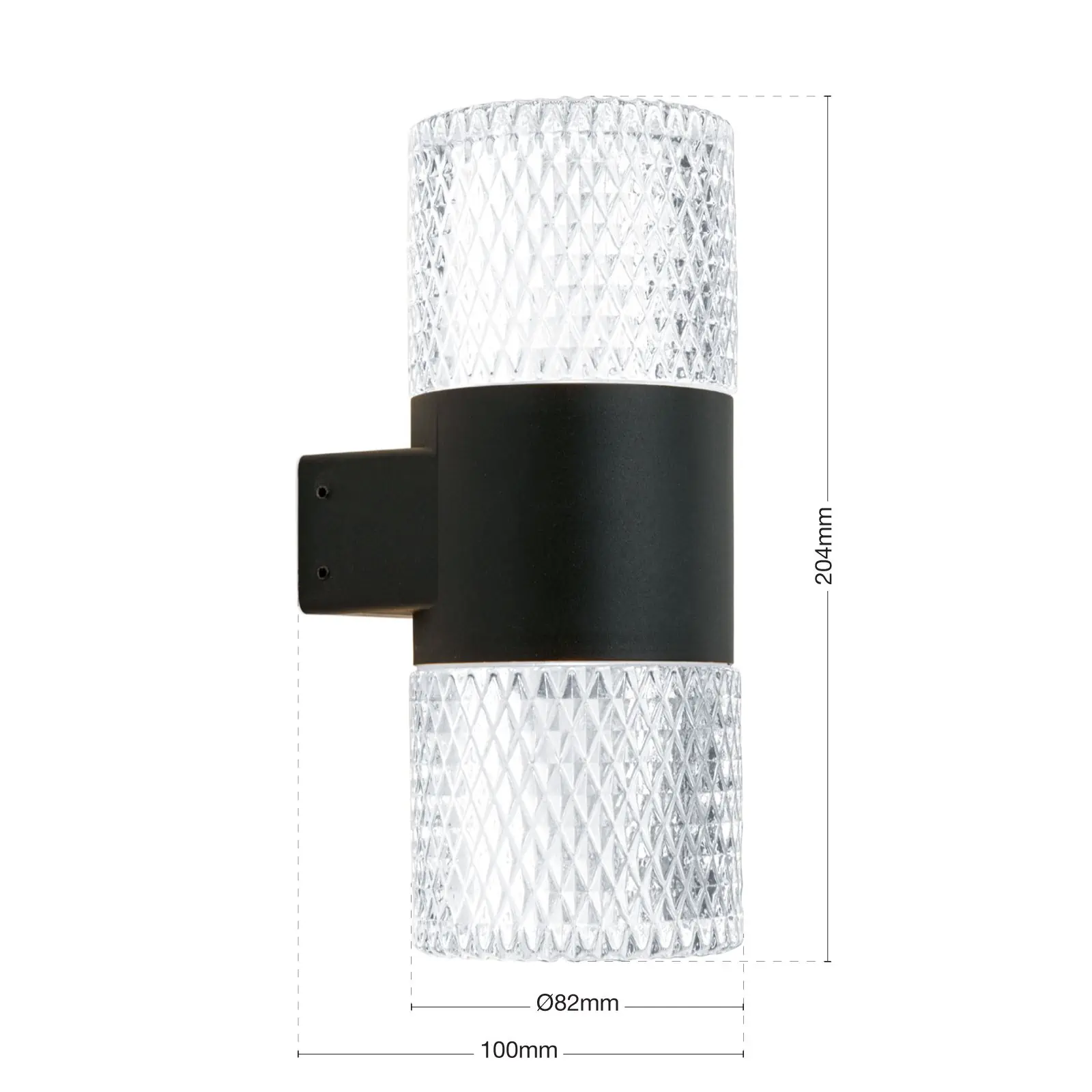 LED spoljašnja zidna lampa ANTREX, 2-izvora svetla, crna - 7