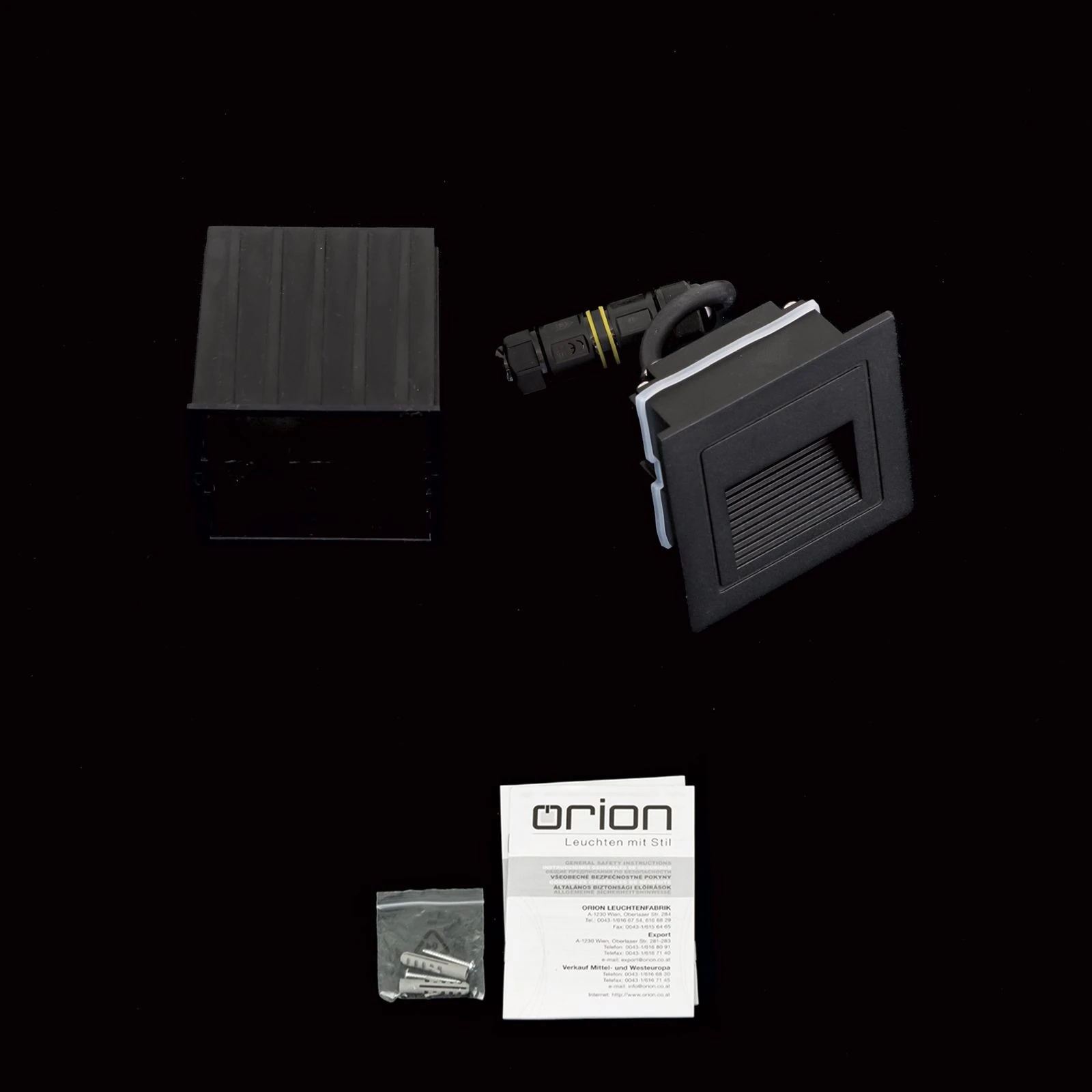 LED ugradna zidna lampa LORO, crna - 8