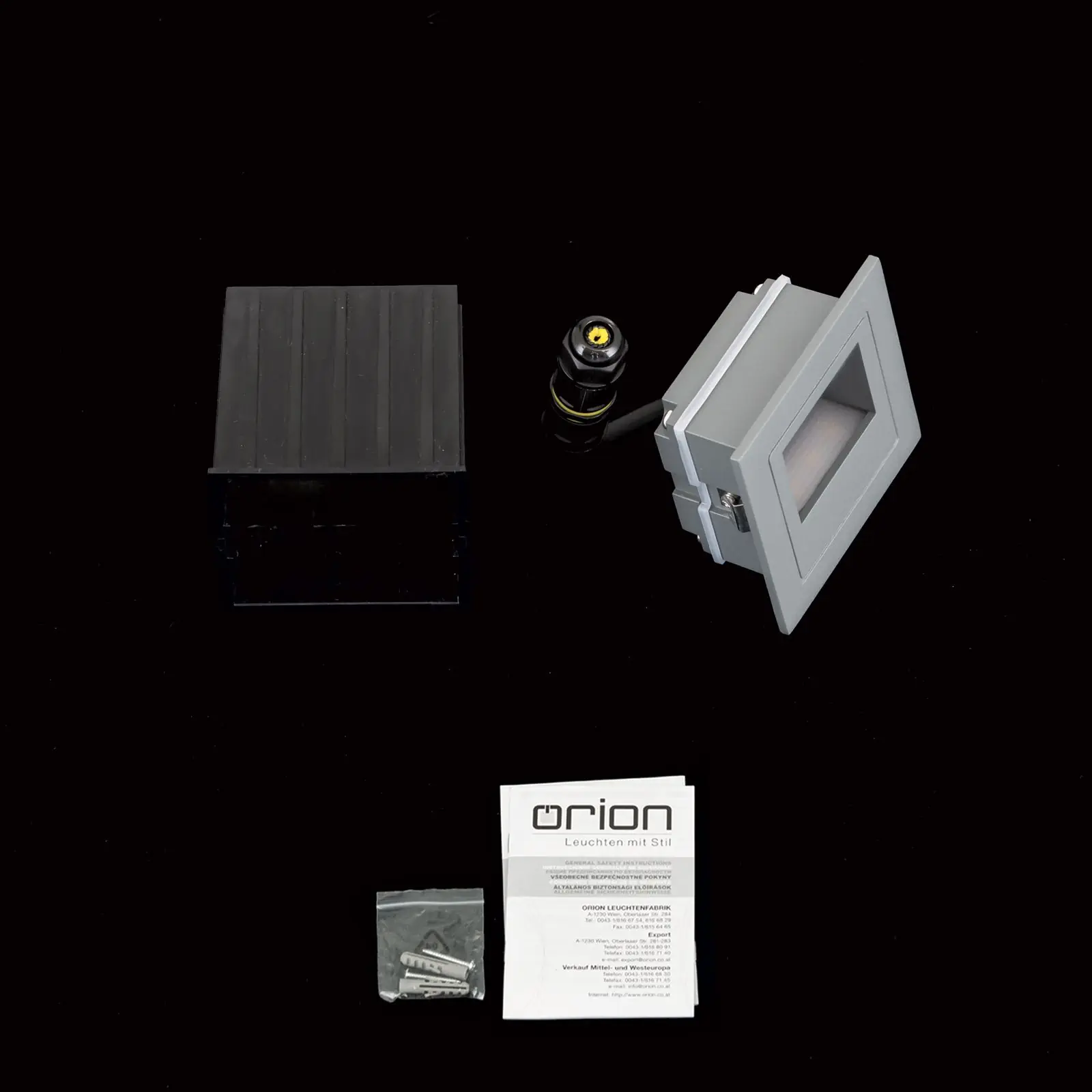 LED ugradna zidna lampa LORO, antracit - 8