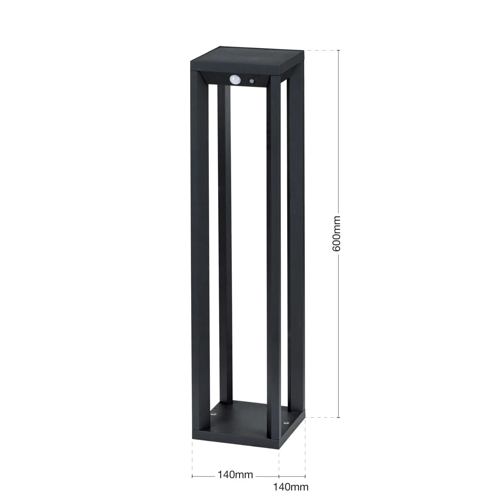 LED solarna spoljašnja lampa VOLTA sa senzorom pokreta, antracit - 7