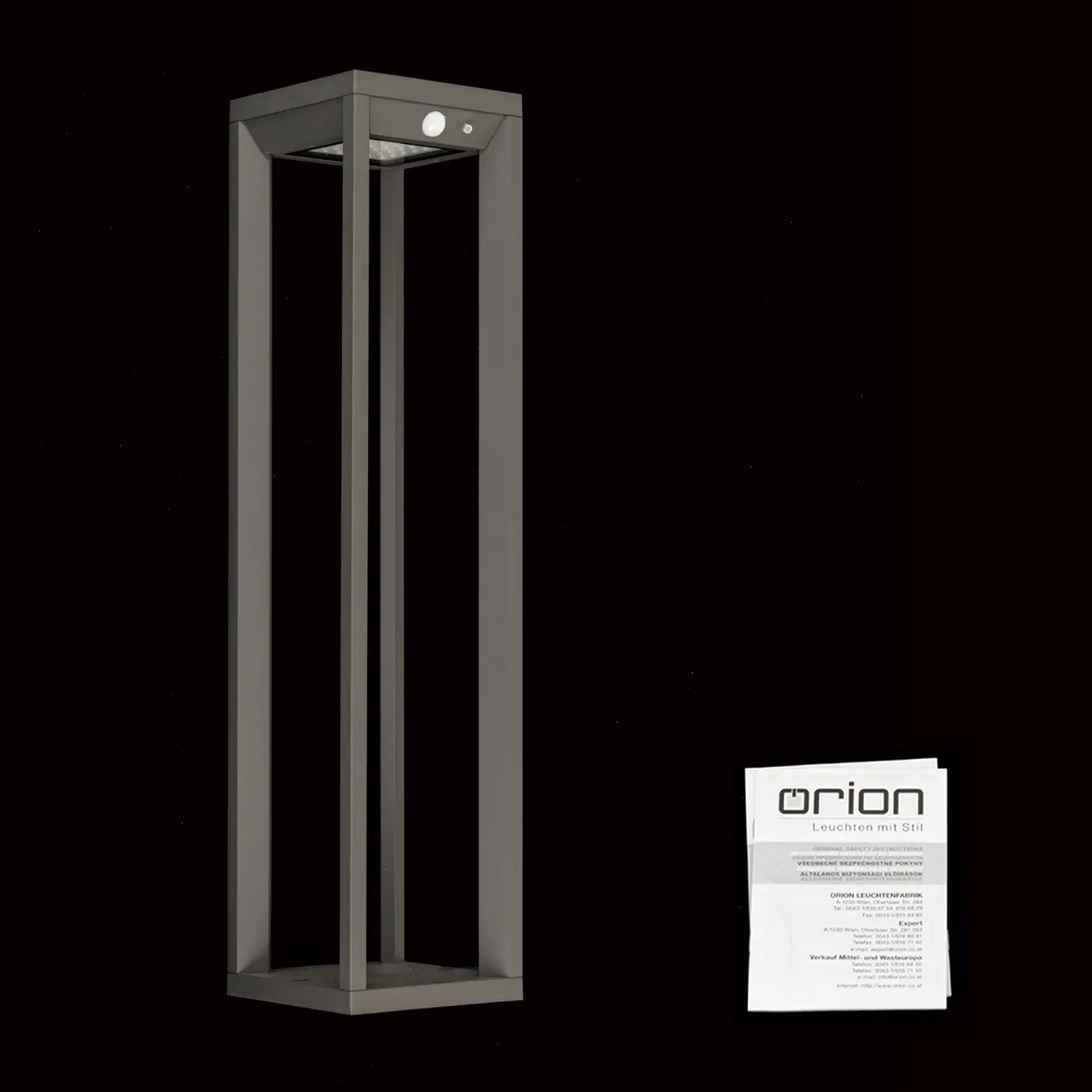 LED solarna spoljašnja lampa VOLTA sa senzorom pokreta, antracit - 8