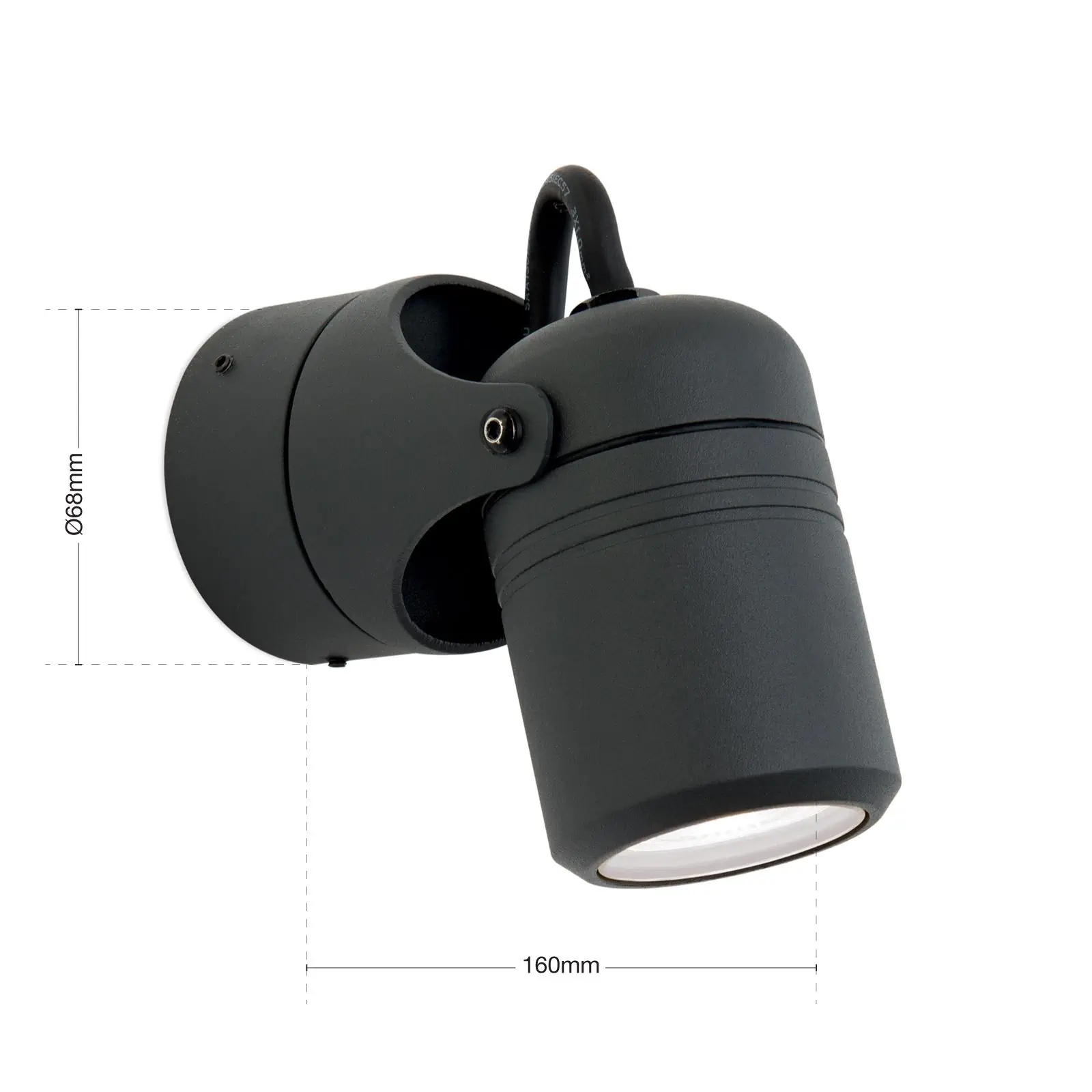 Spoljašnja zidna spot lampa VISION, 1 spot, antracit - 7