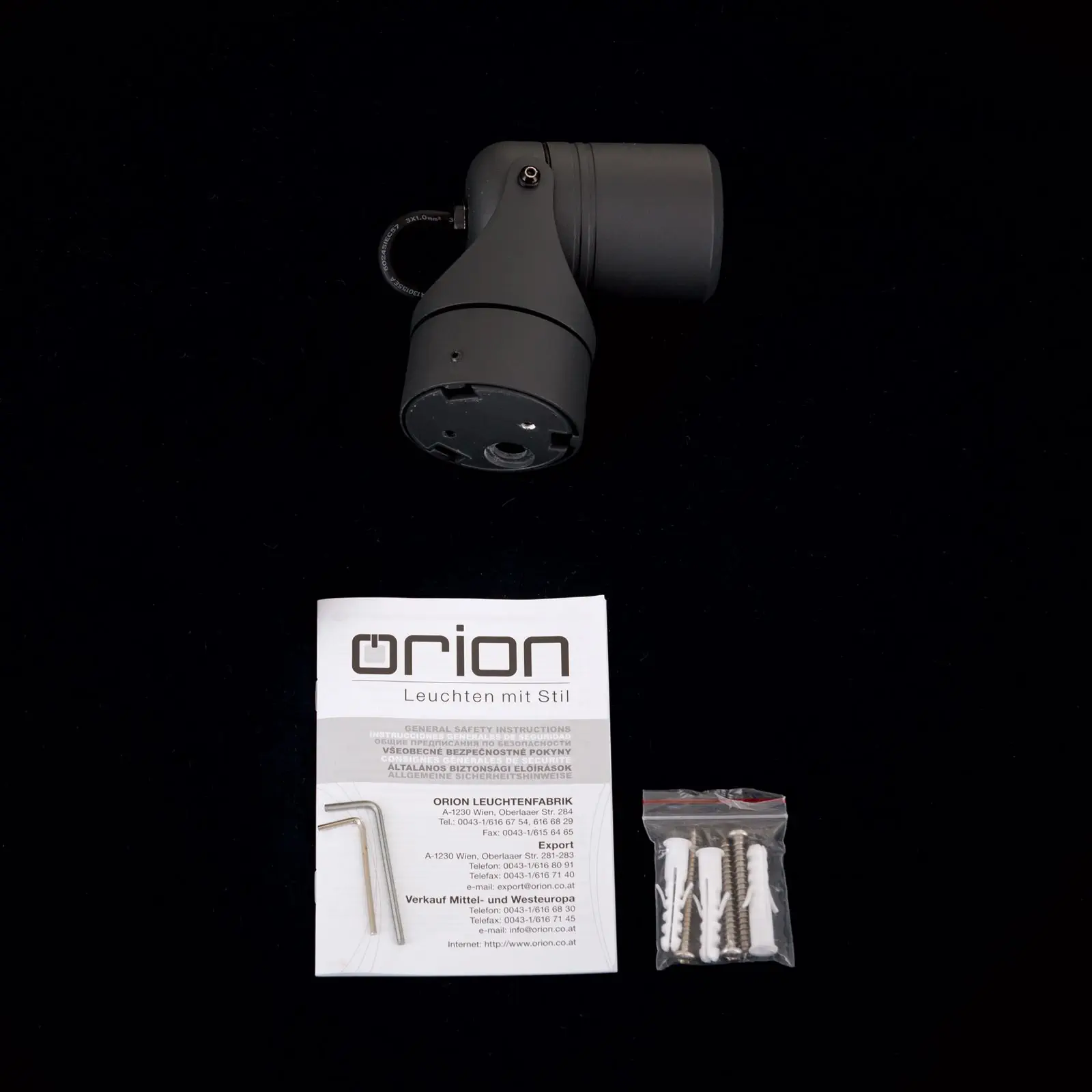 Spoljašnja zidna spot lampa VISION, 1 spot, antracit - 8