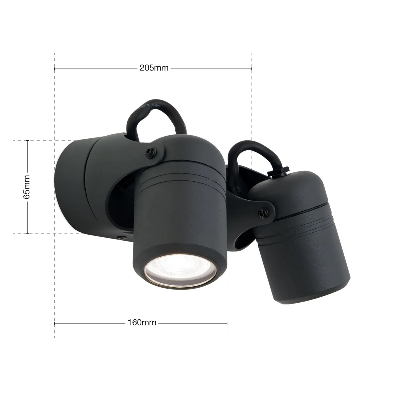 Spoljašnja zidna spot lampa VISION, 2 spota, antracit - 7