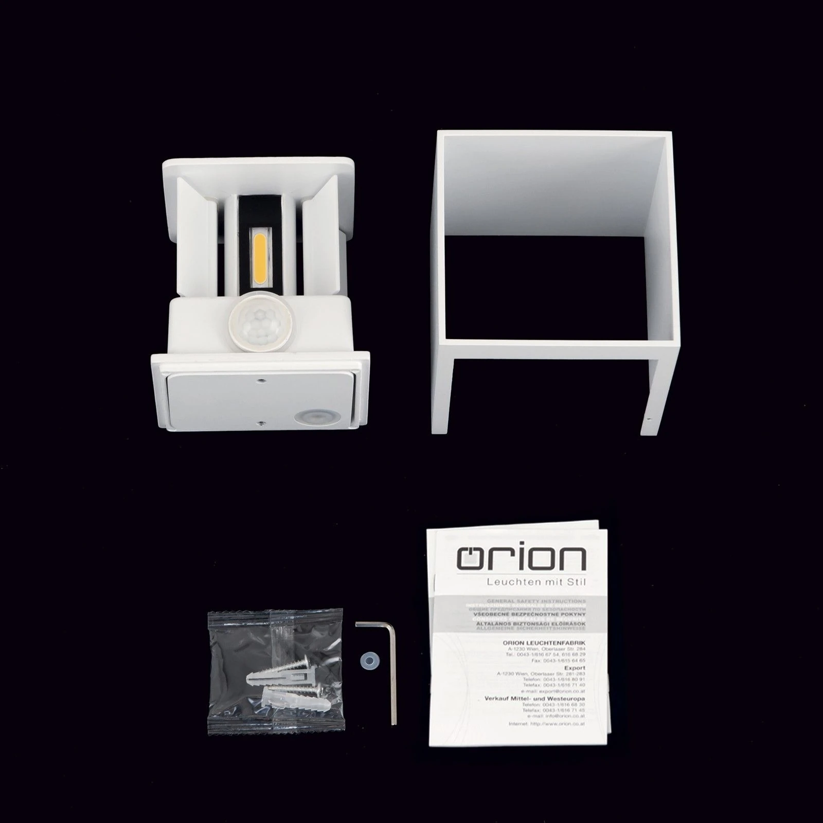 LED spoljašnja zidna lampa CUBE-S, bela, senzor pokreta i sumraka - 8