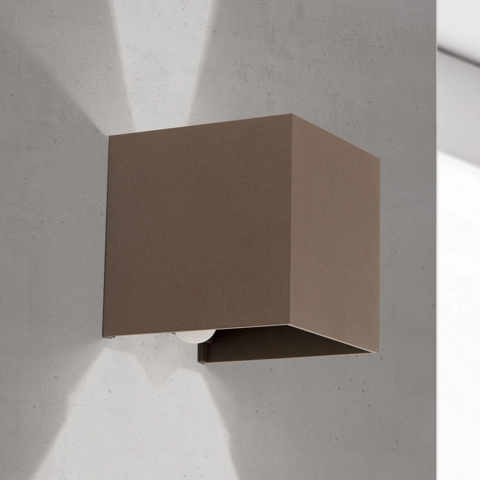 LED spoljašnja zidna lampa CUBE-S, corten, senzor pokreta i sumraka - 2