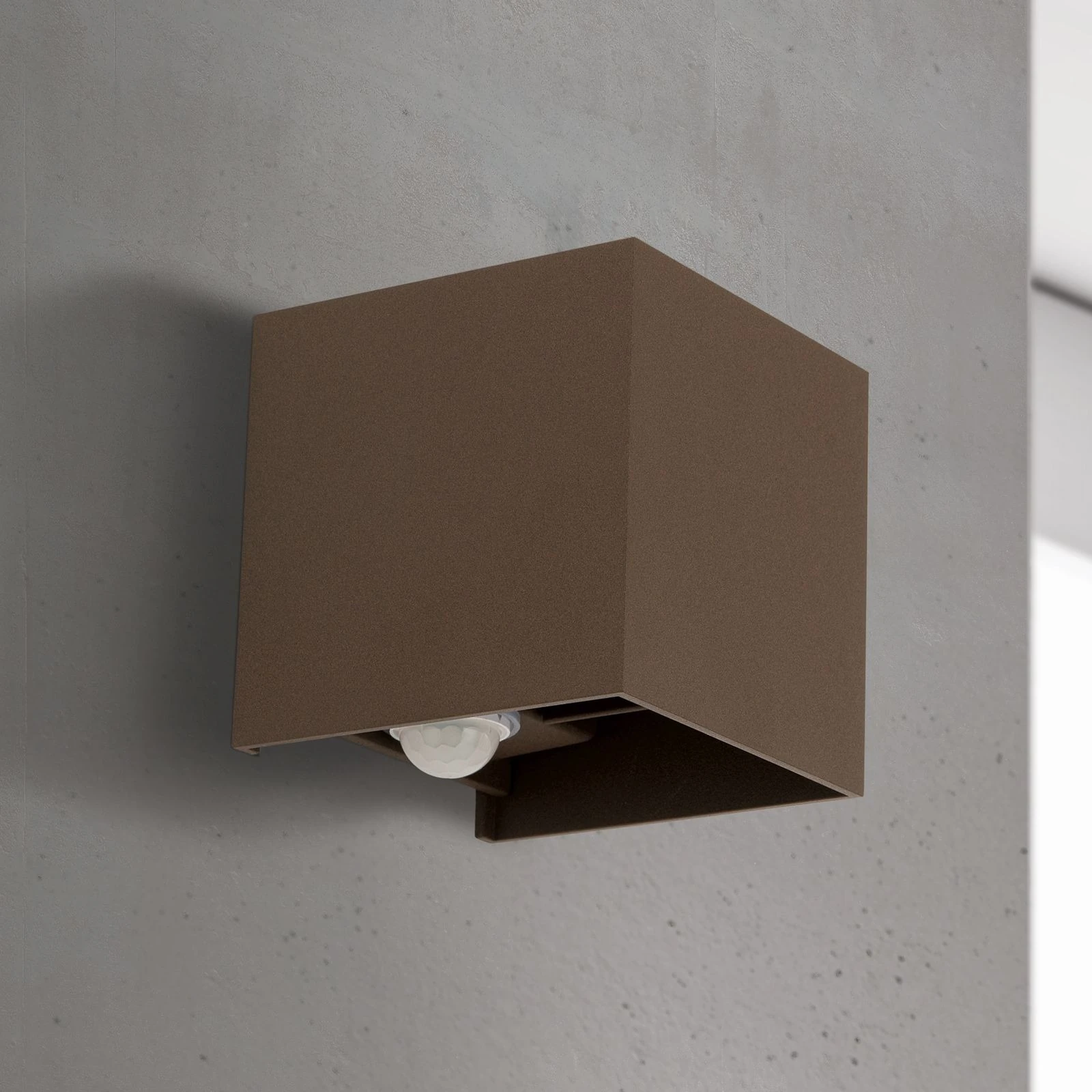 LED spoljašnja zidna lampa CUBE-S, corten, senzor pokreta i sumraka - 3