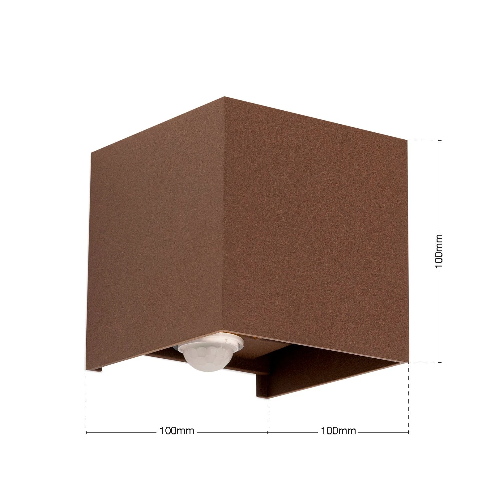 LED spoljašnja zidna lampa CUBE-S, corten, senzor pokreta i sumraka - 7