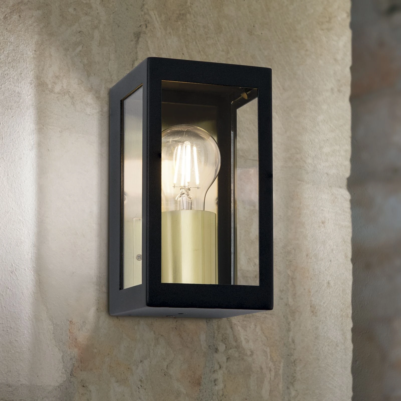 Spoljašnja zidna lampa LUMINA, crni mesing - 2