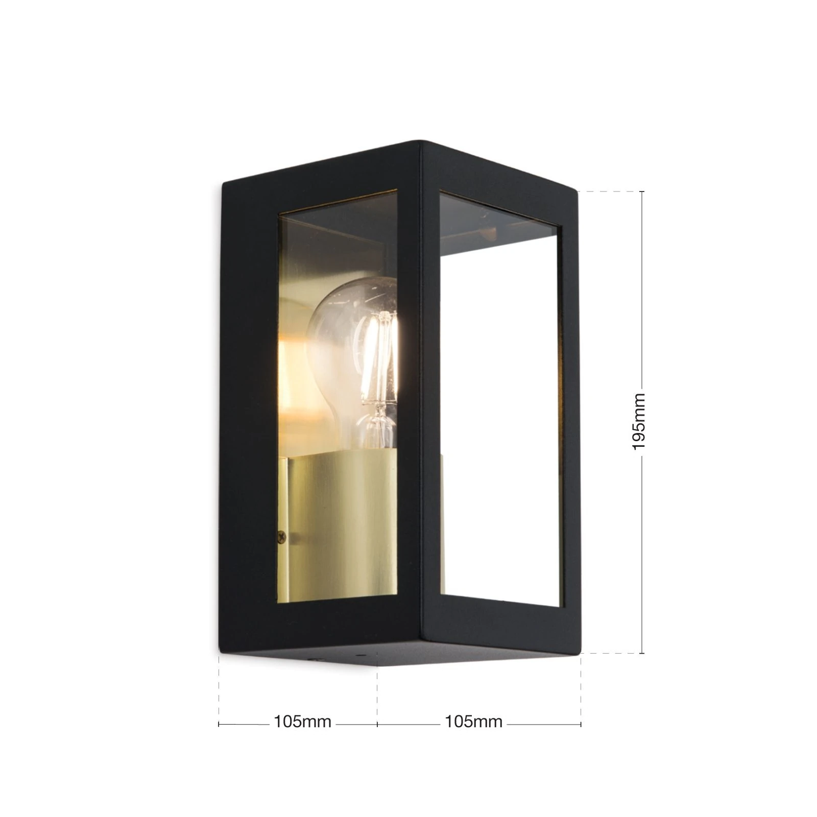 Spoljašnja zidna lampa LUMINA, crni mesing - 7