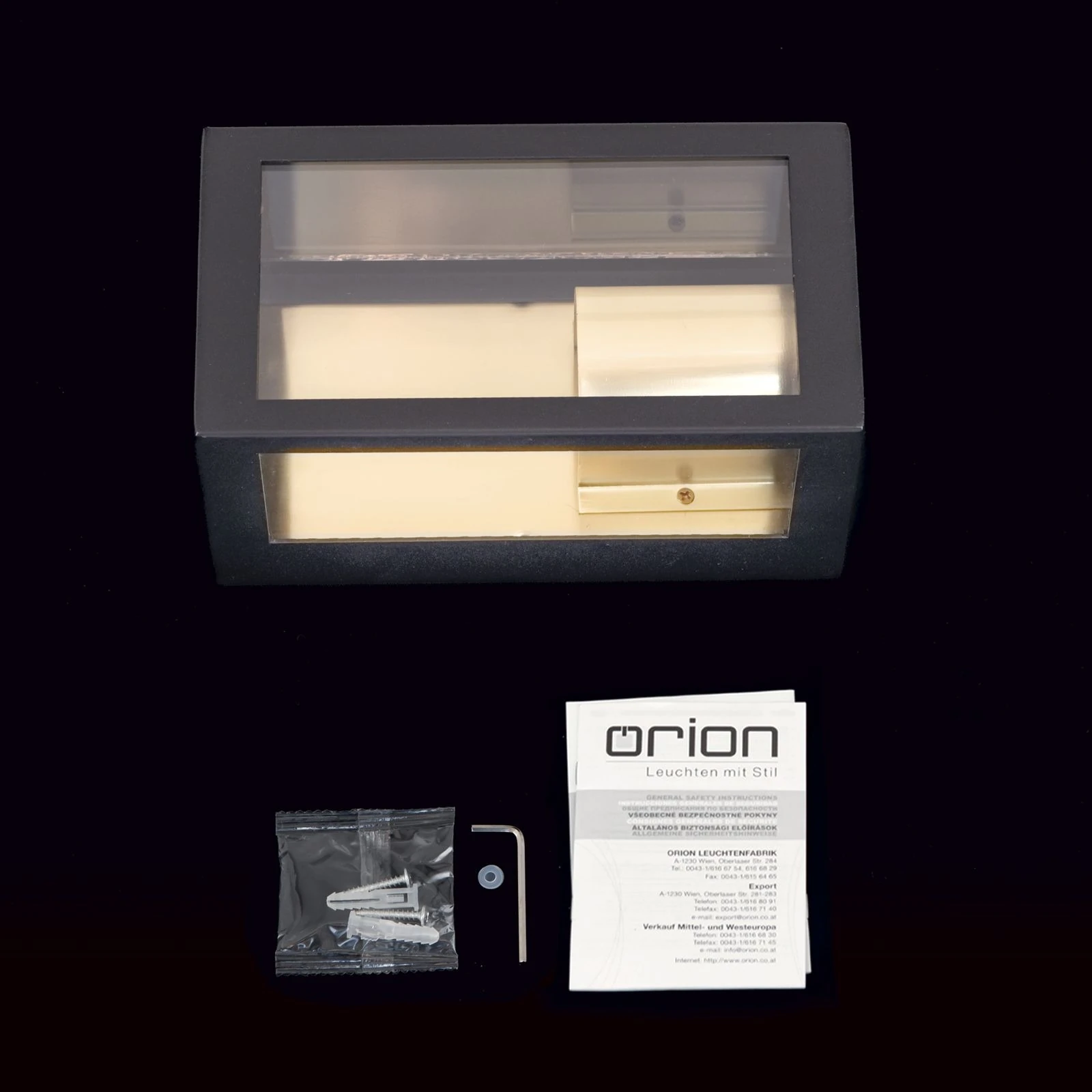 Spoljašnja zidna lampa LUMINA, crni mesing - 8