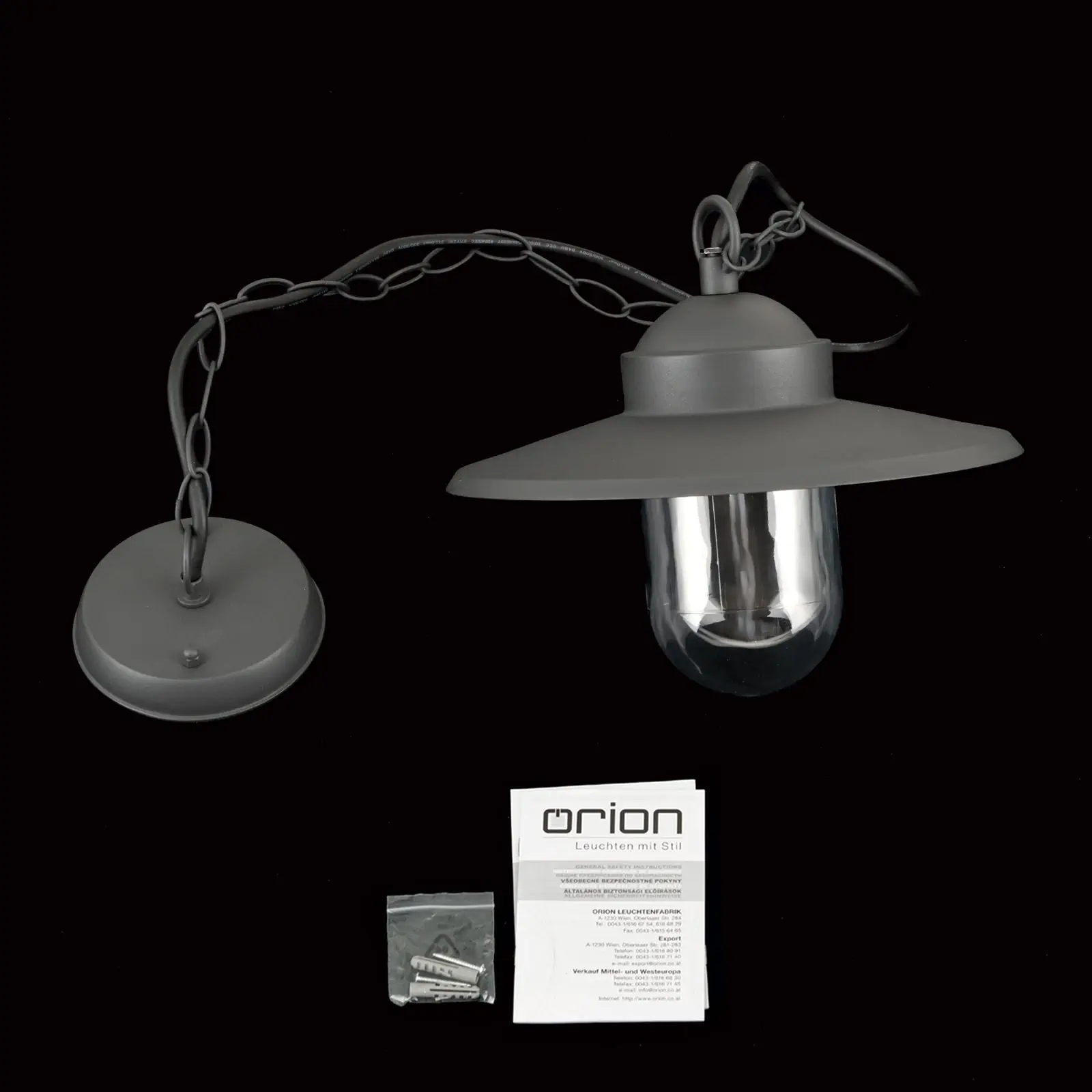 Spoljašnja viseća lampa EDWARD, antracit - 8